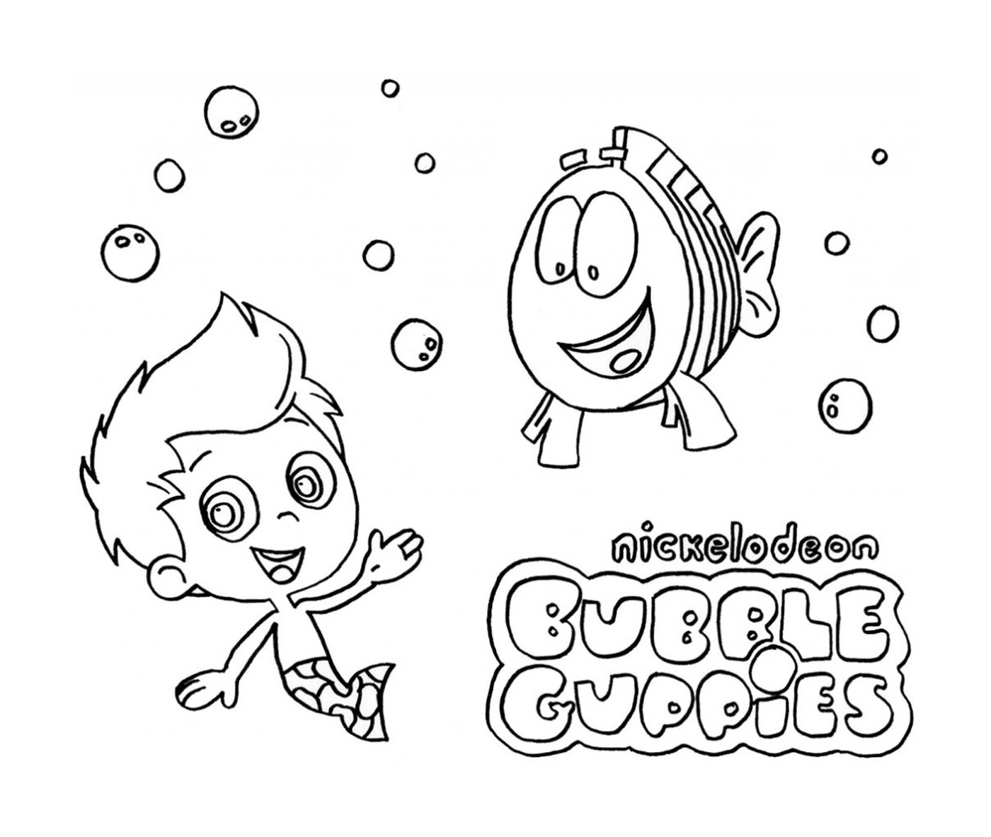  Uma impressão de Bubble Guppies com o número 5 