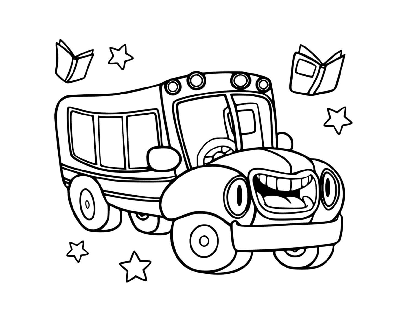  Um ônibus escolar para crianças em idade escolar 