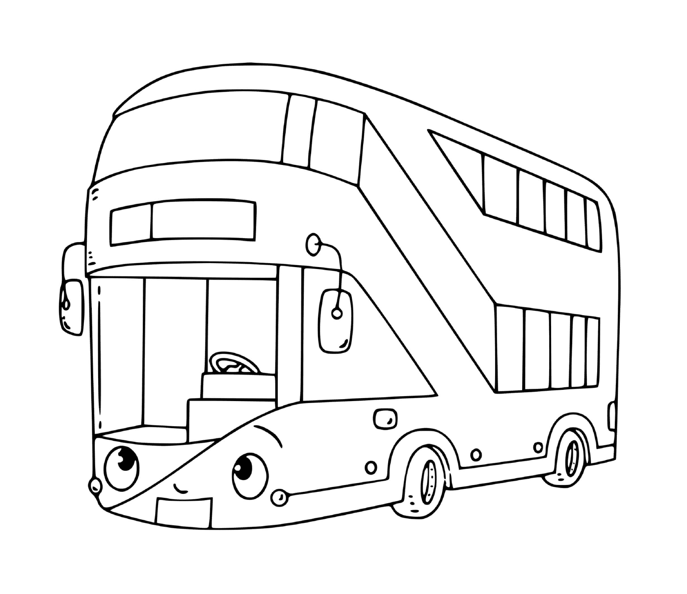  Um ônibus de dois andares para transporte 