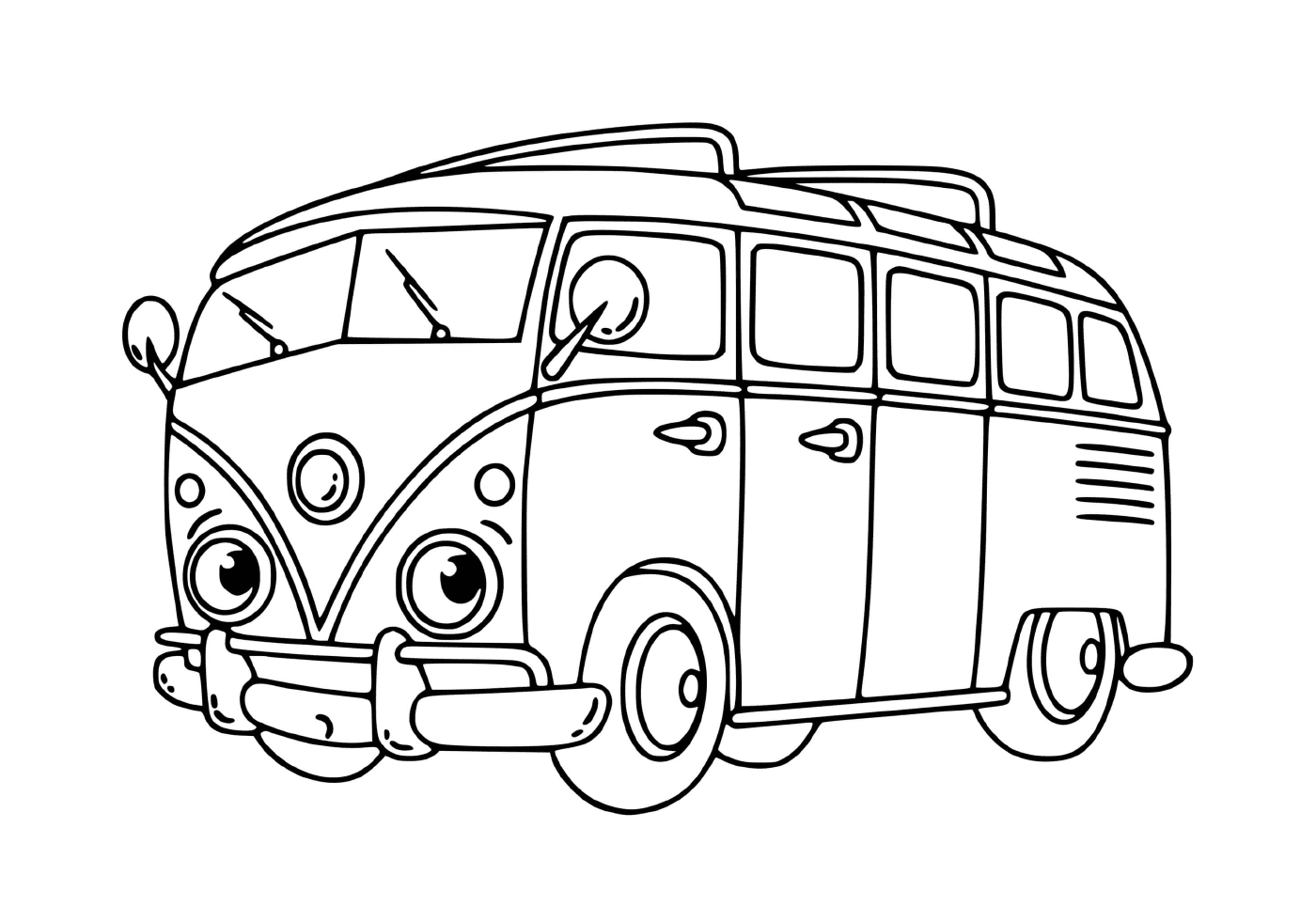  Um mini-ônibus Volkswagen 