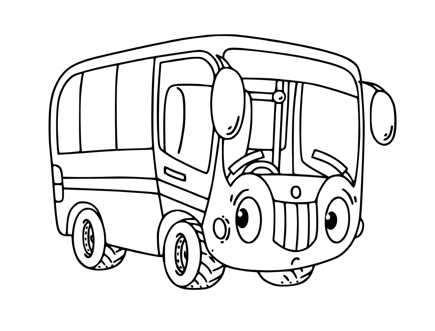  乘公共汽车送儿童上学 