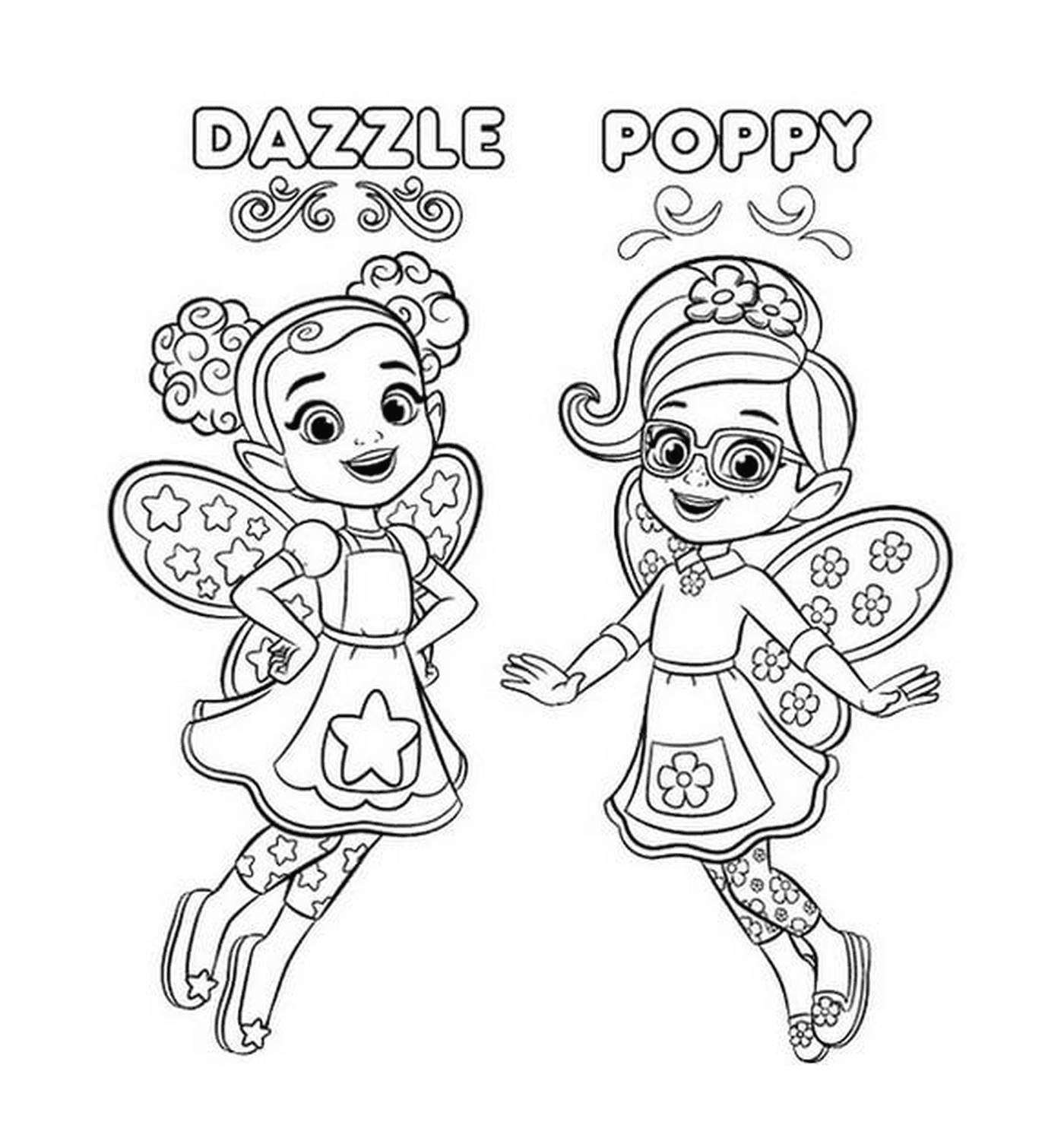  As meninas Dazzle e Poppy de Butterbean Café 