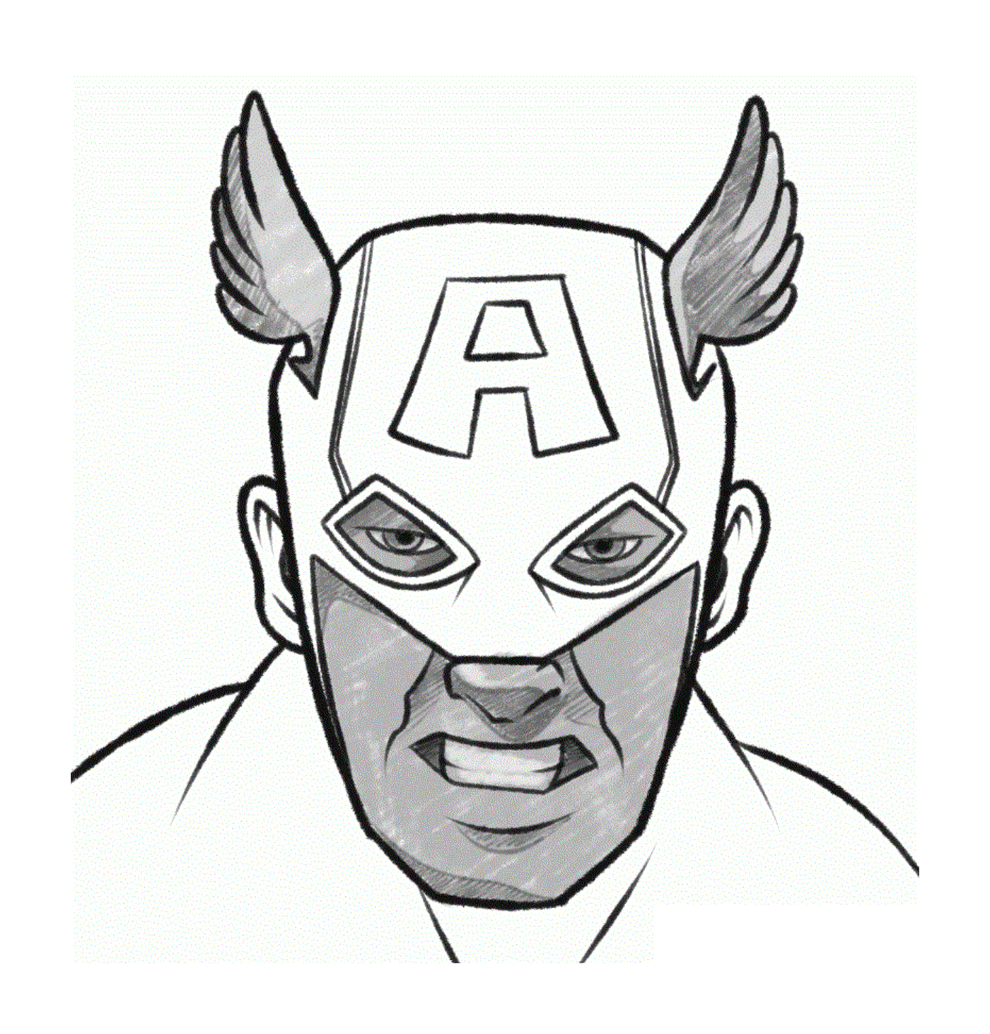  Um homem usando uma máscara do Capitão América 