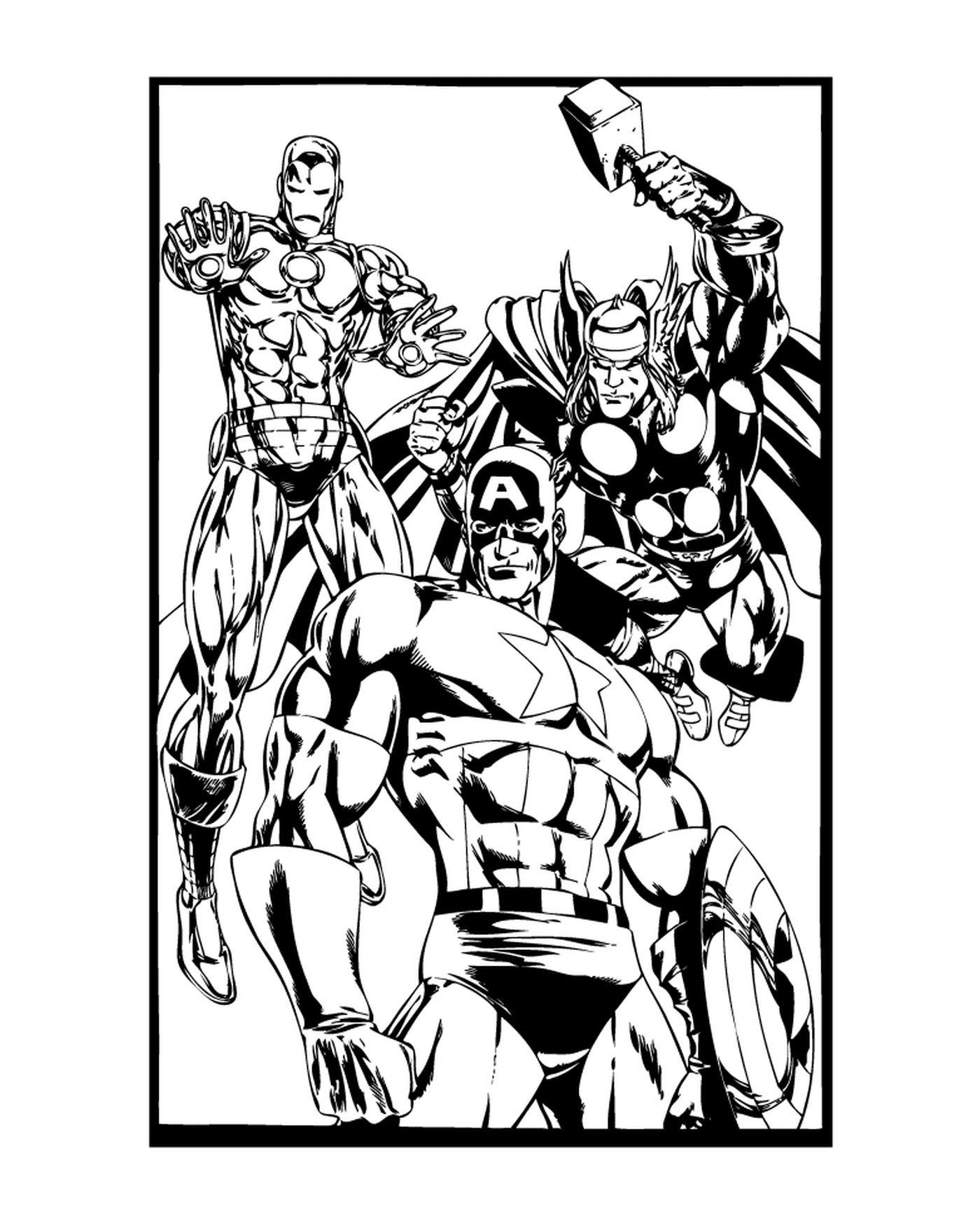  Três super-heróis, Capitão América 221 coloração 