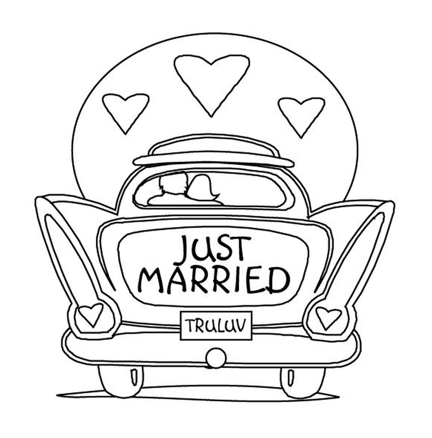  汽车婚礼,刚结婚 