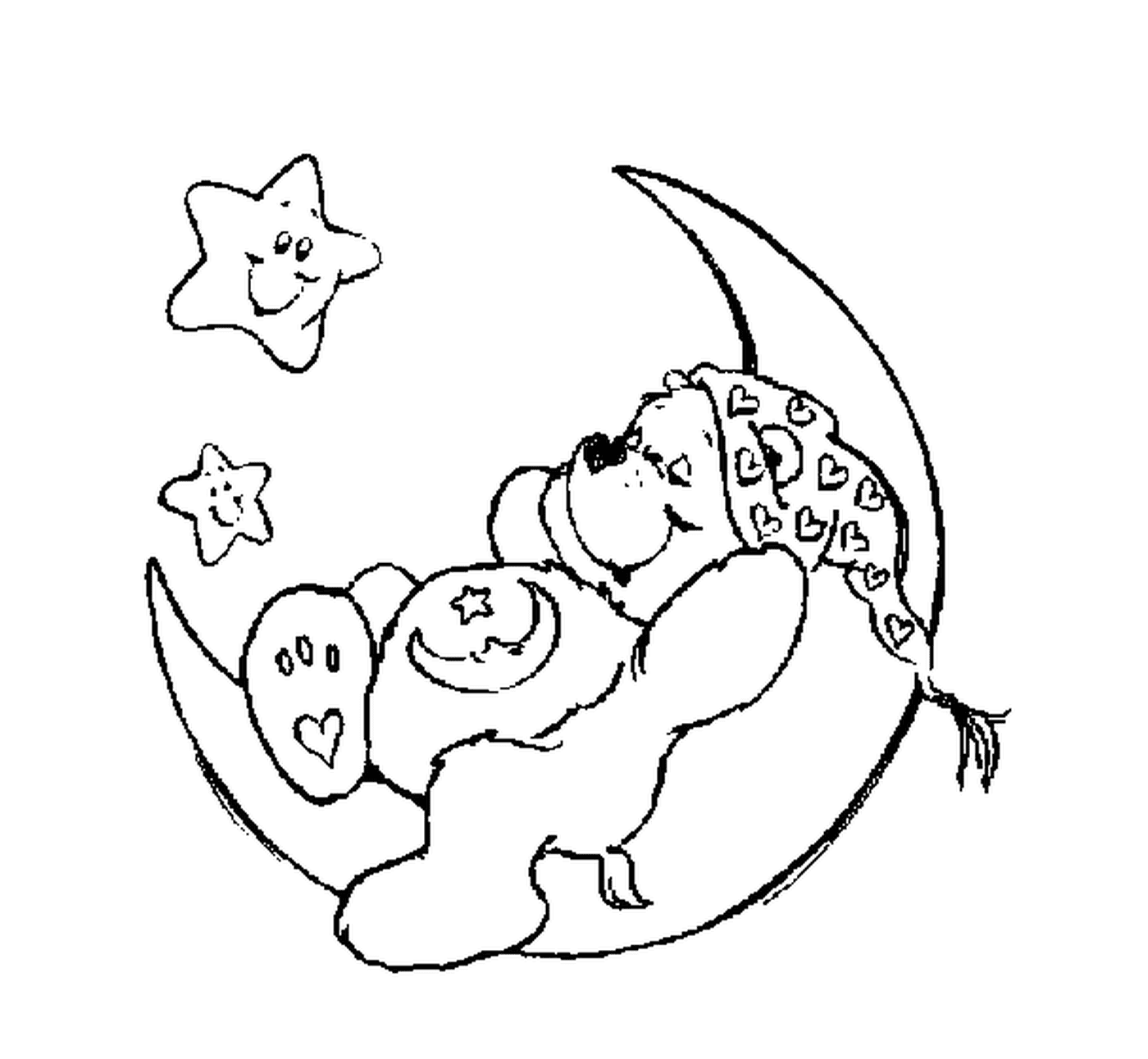  Urso Bisoun deitado na lua 