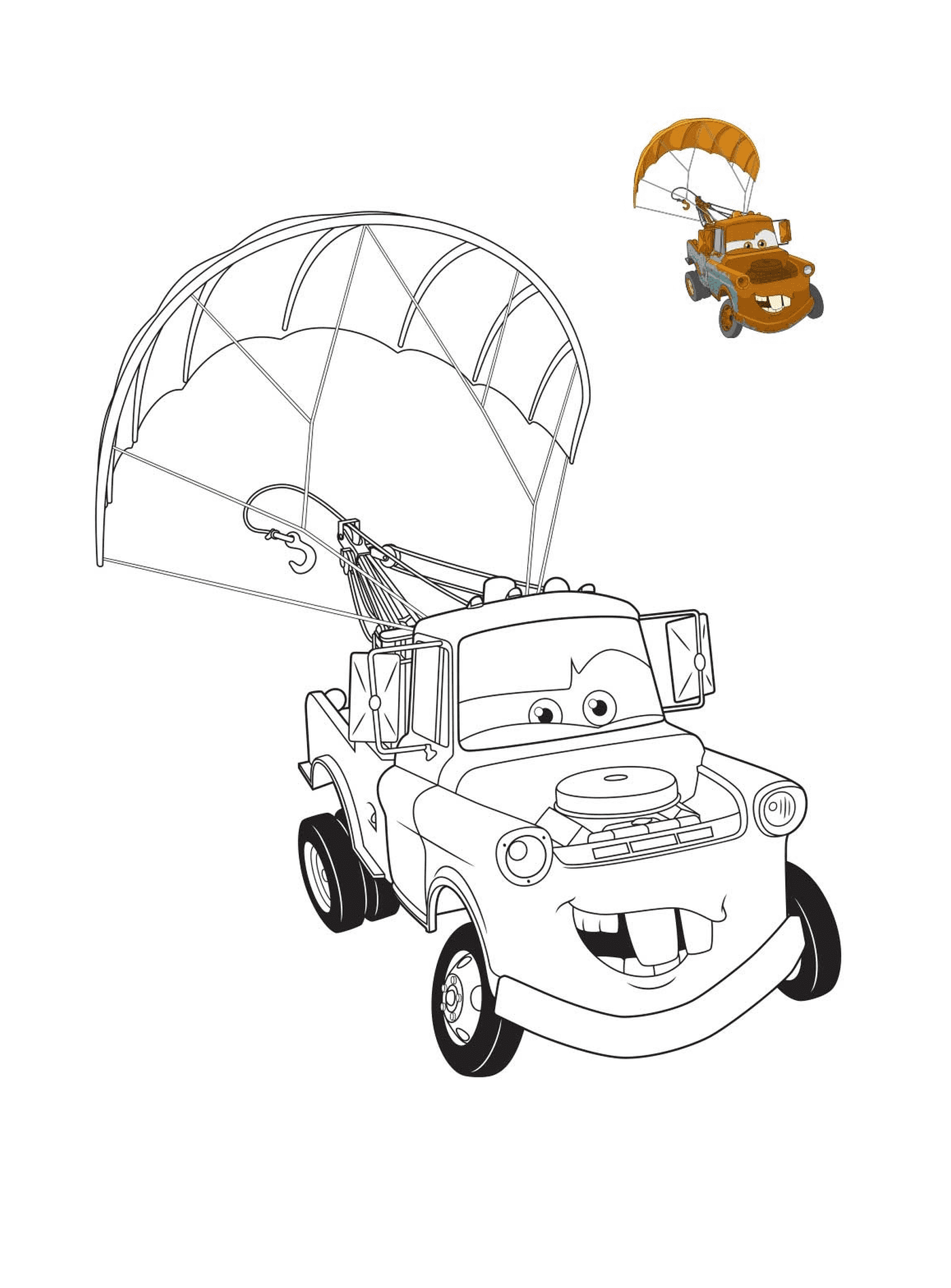  3号电影车 3号电影车 马丁 带彩色的拖车 带降落伞的拖车 