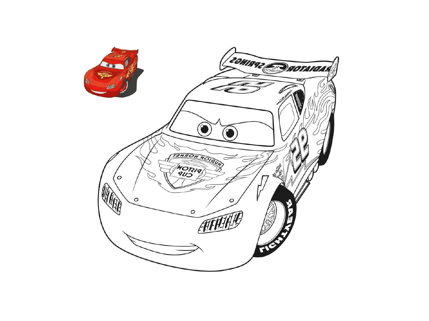  Carros 3 com coloração, um carro de corrida e um carro de brinquedo 