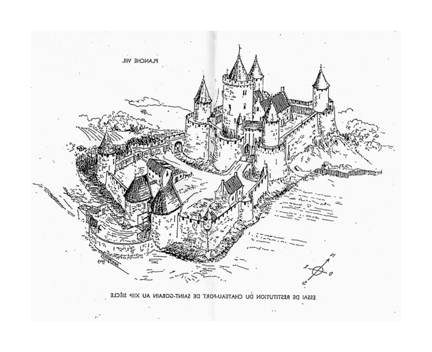  Um castelo da Idade Média, localizado no século XIV em Saint-Gobain 