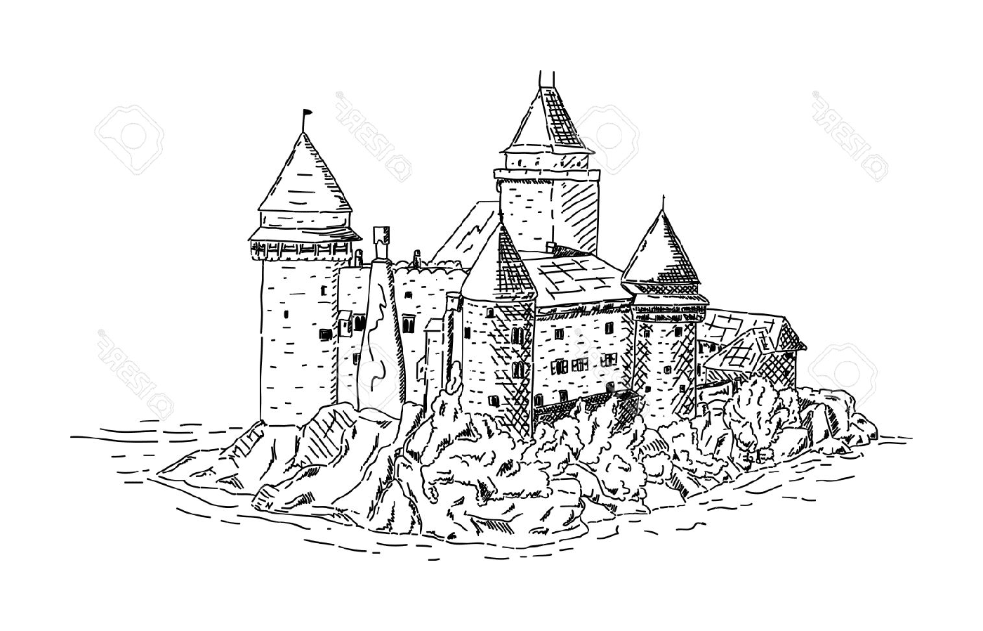  Um castelo medieval perto do mar 