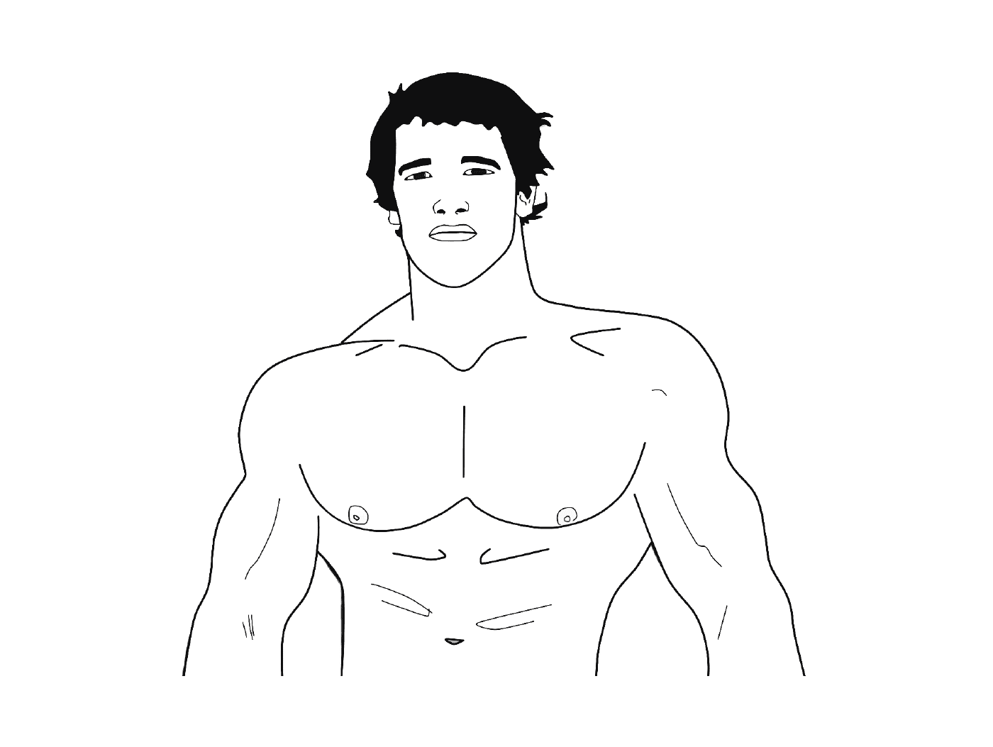  Um homem sem camisa 