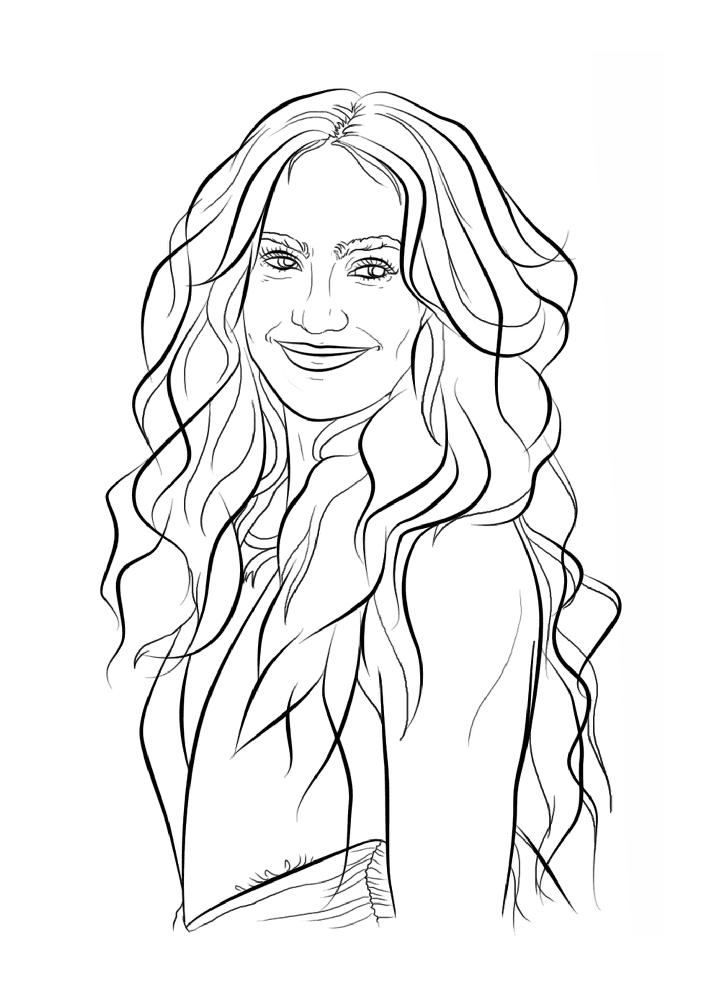  Uma mulher com cabelo longo 