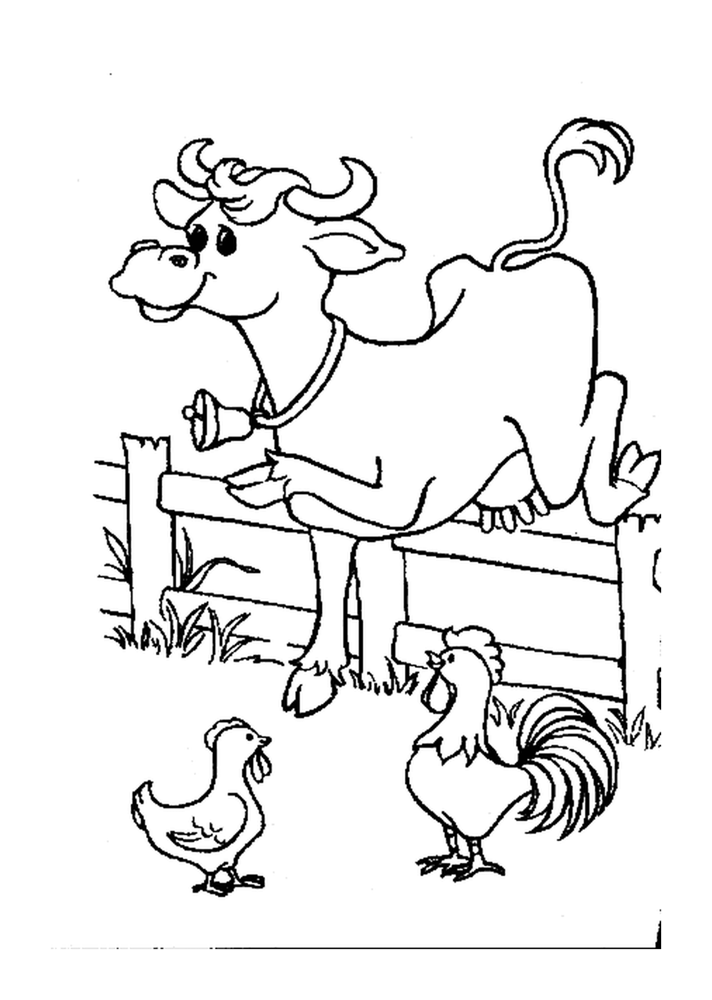  Galinhas de esgrima de salto de vaca 