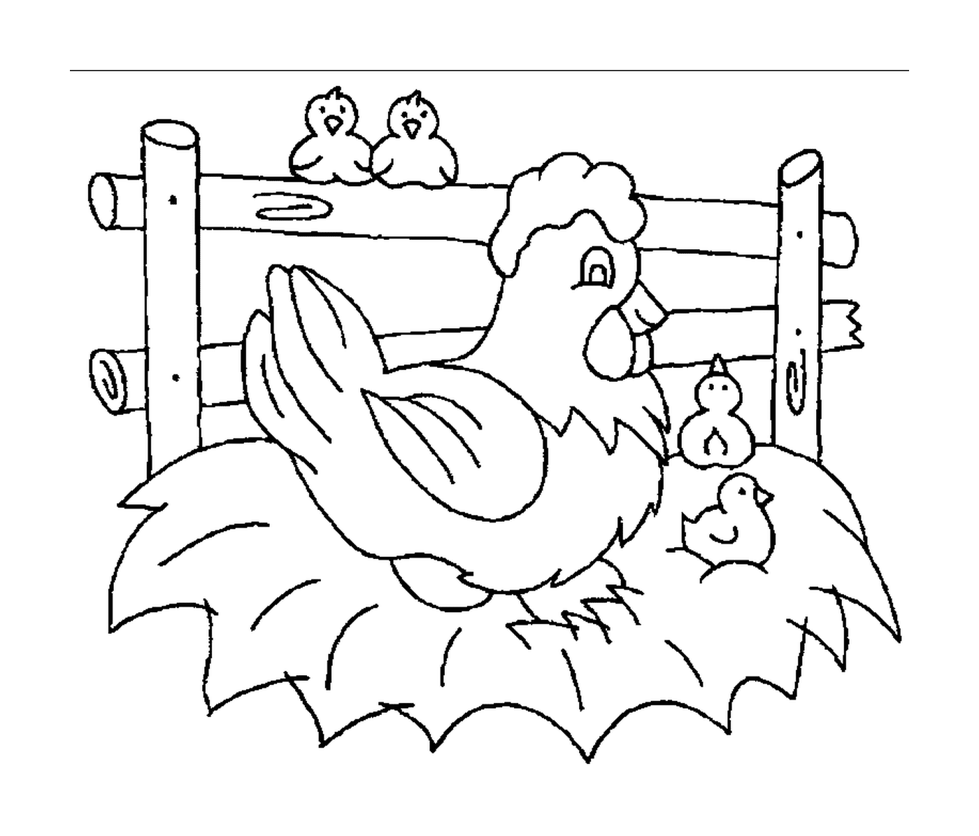  मुर्गी और तीन बच्चे 