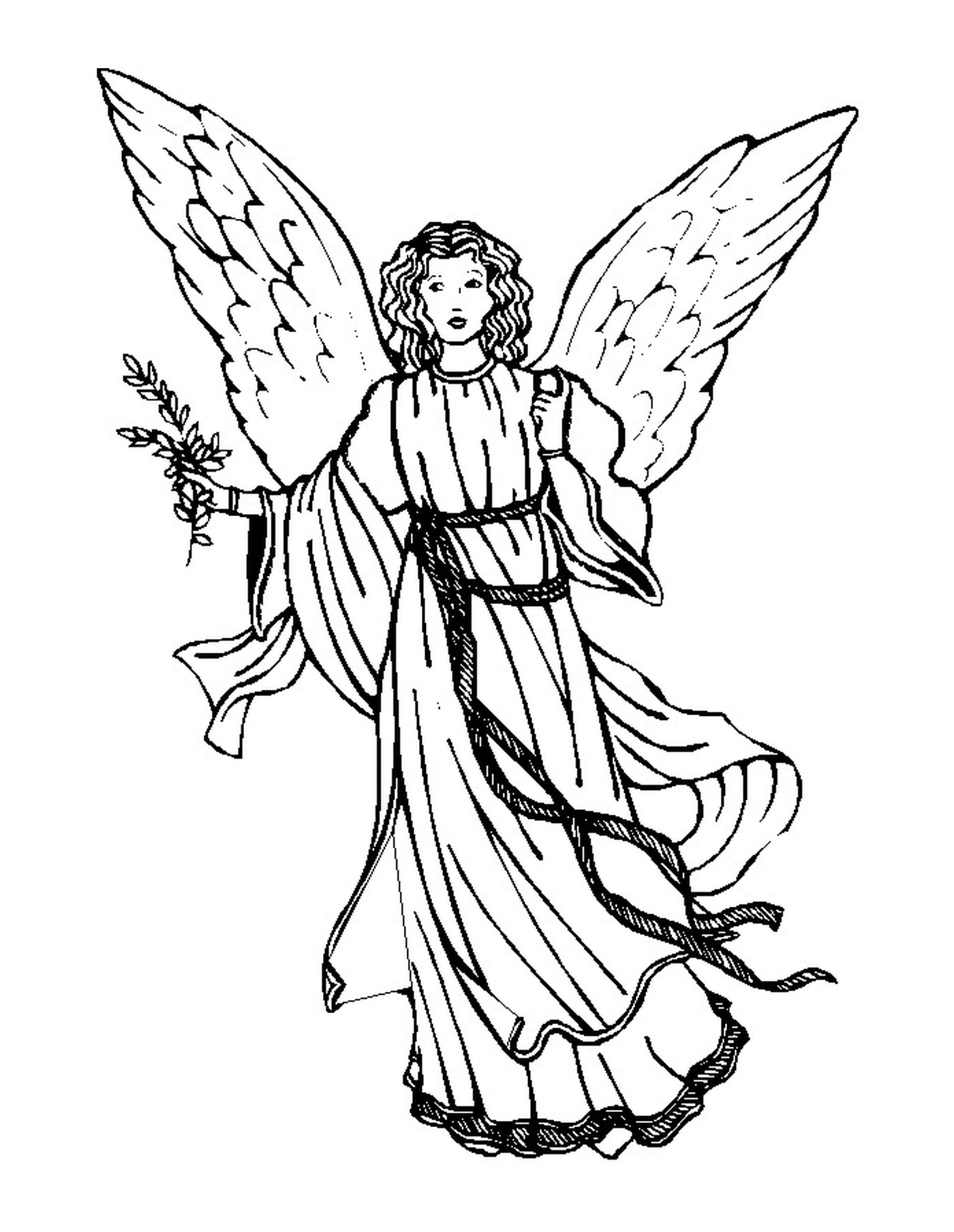  Um anjo segurando um ramo 