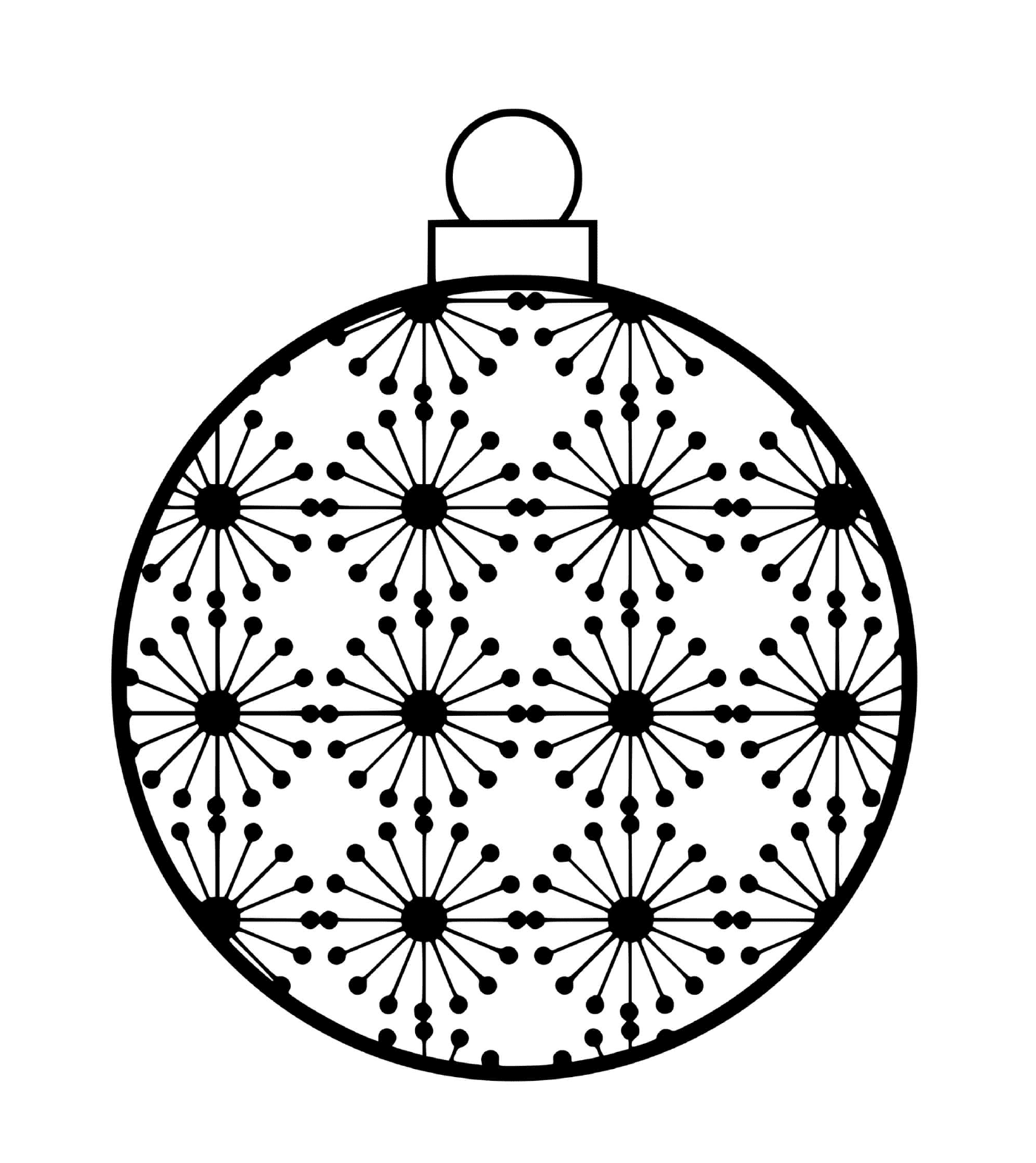  Uma bola de Natal com padrões científicos de átomos 