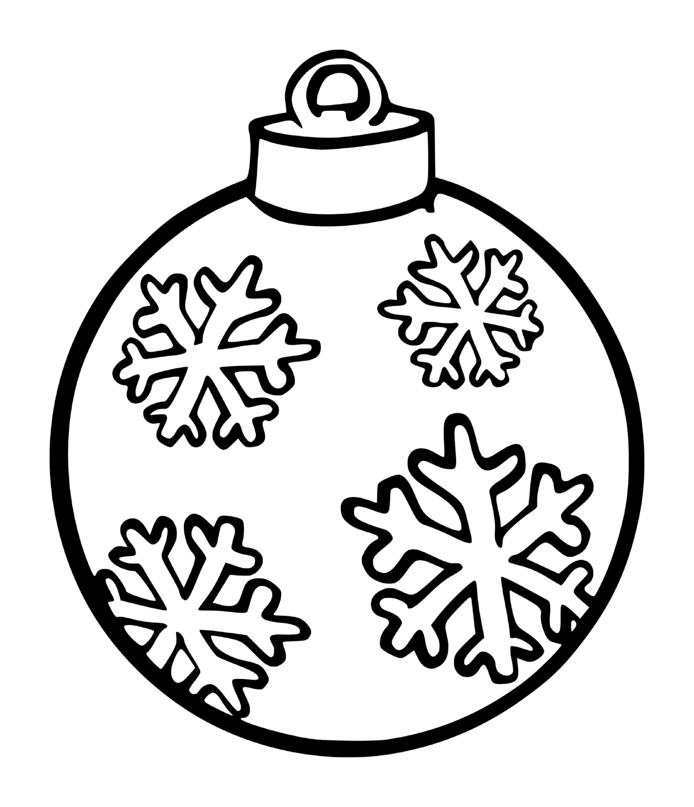  Floco de neve em uma bola de árvore de Natal 