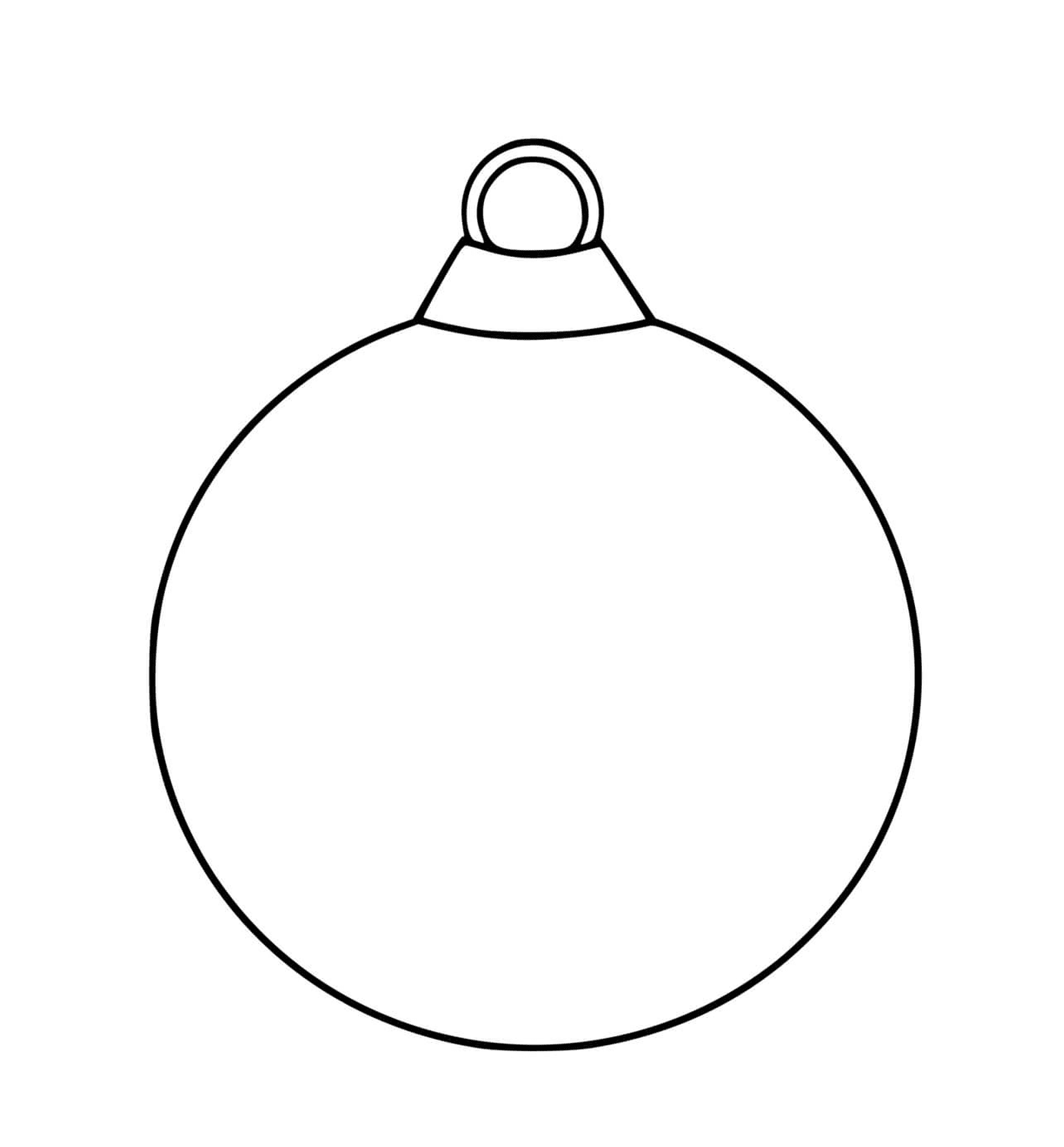  Uma bola de Natal vazia com um contorno preto simples 