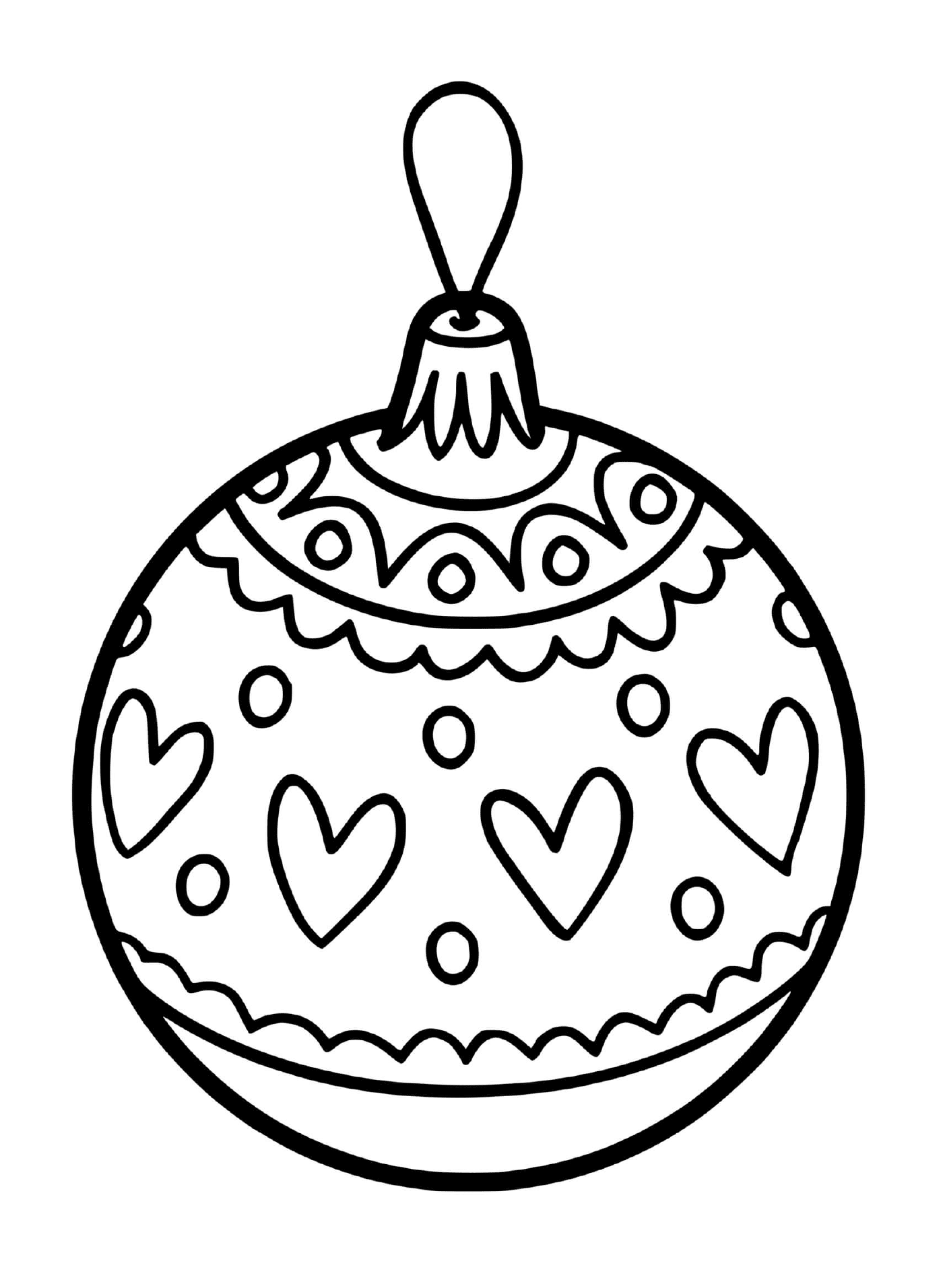  Uma bola de Natal para uma árvore em forma de coração 