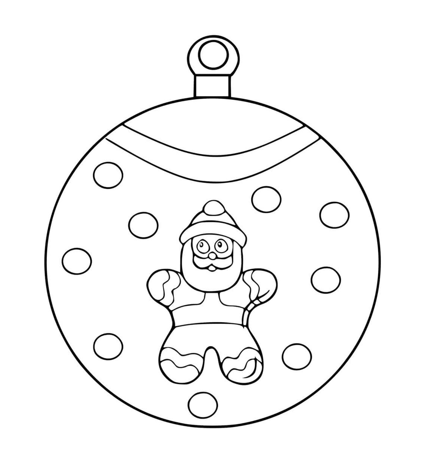  Uma bola de Natal com um Papai Noel 