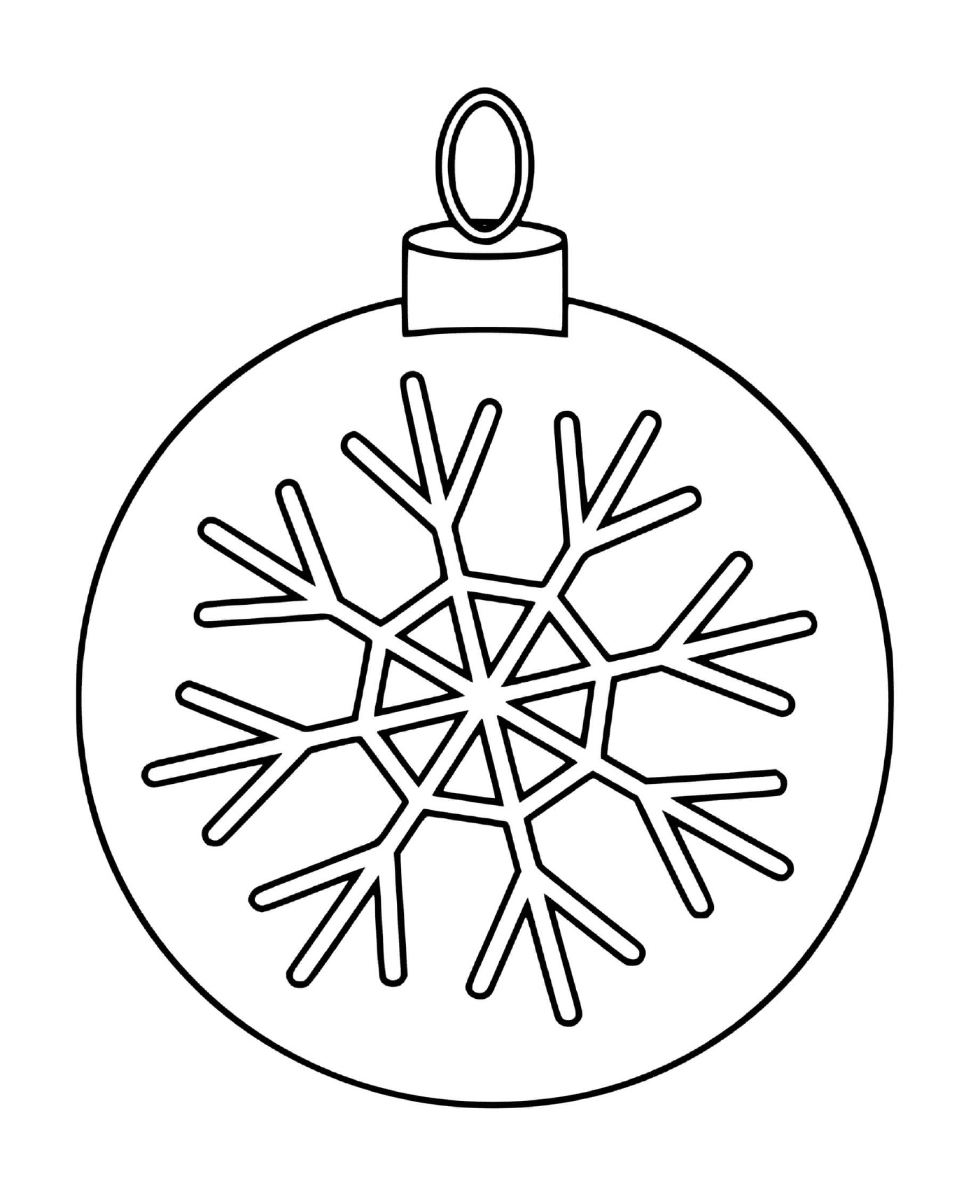  Uma bola de Natal com um floco de neve para uma árvore 