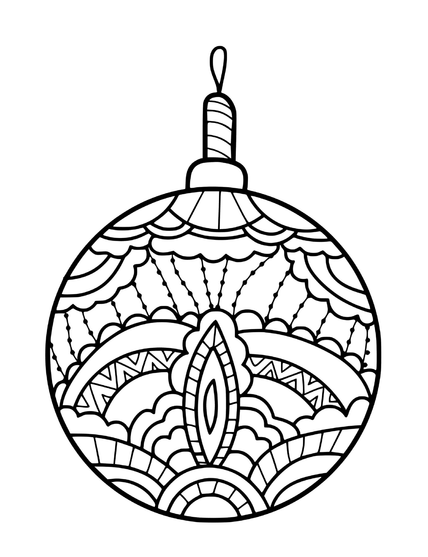  Uma bola de Natal mandala para árvore com padrões 