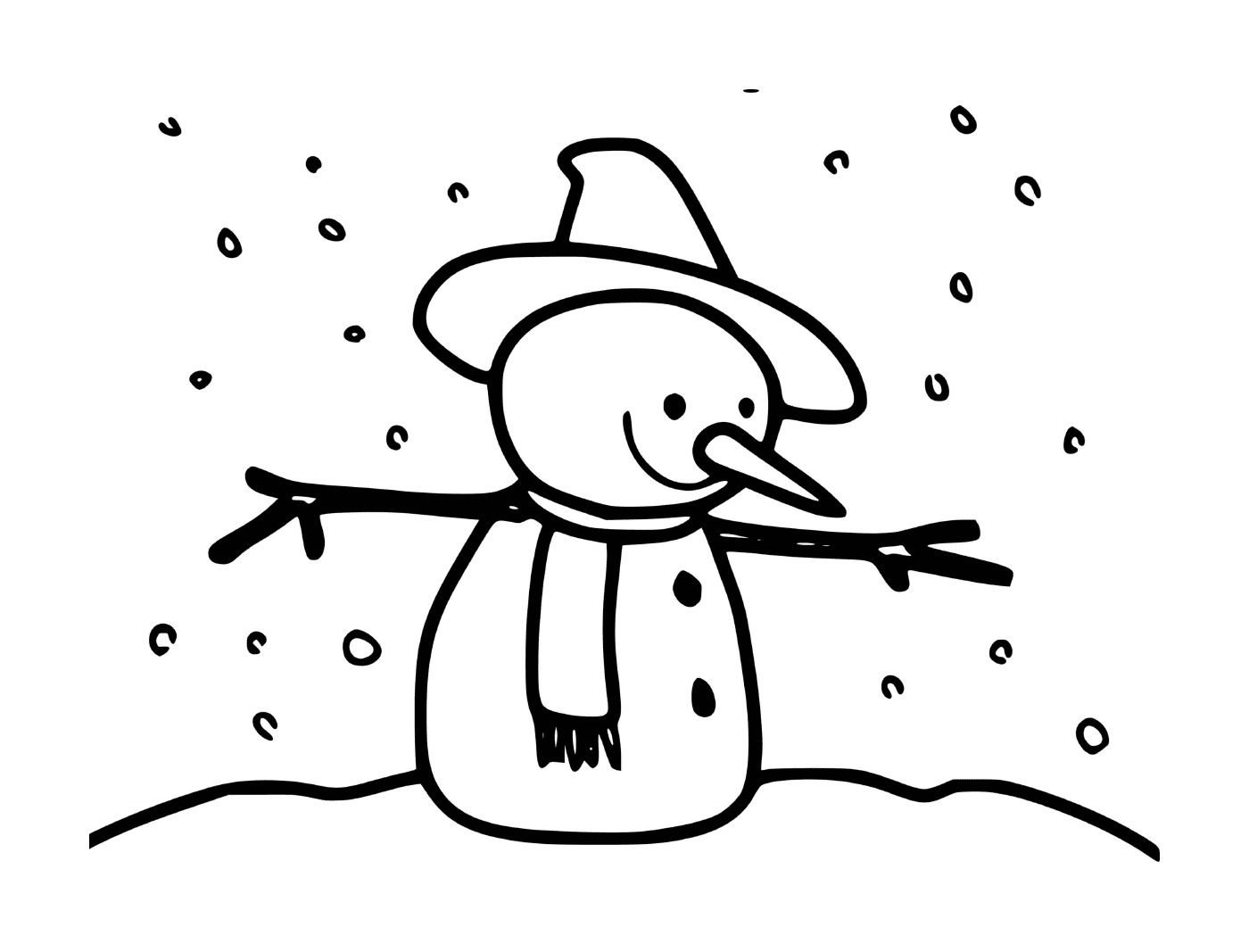  Snowman com flocos de neve para crianças 
