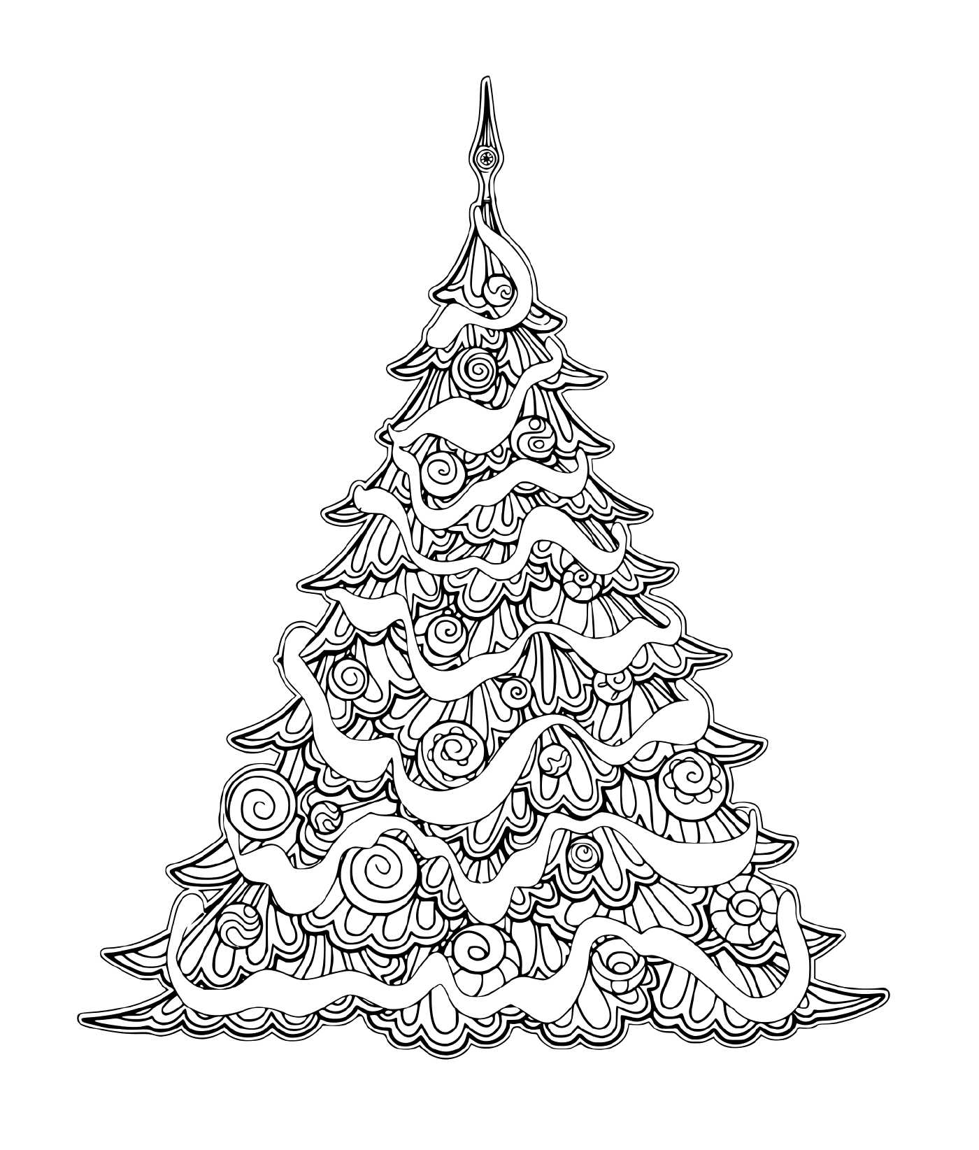  带装饰品的豪华圣诞树 
