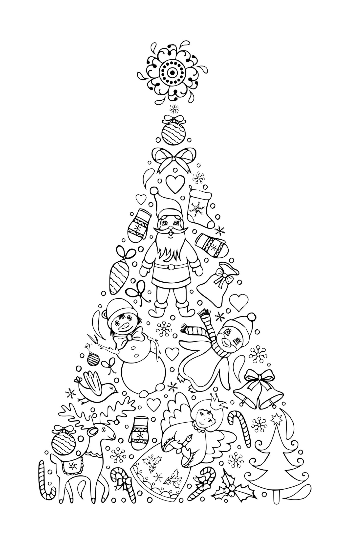  Diversão árvore de Natal mandala para crianças 