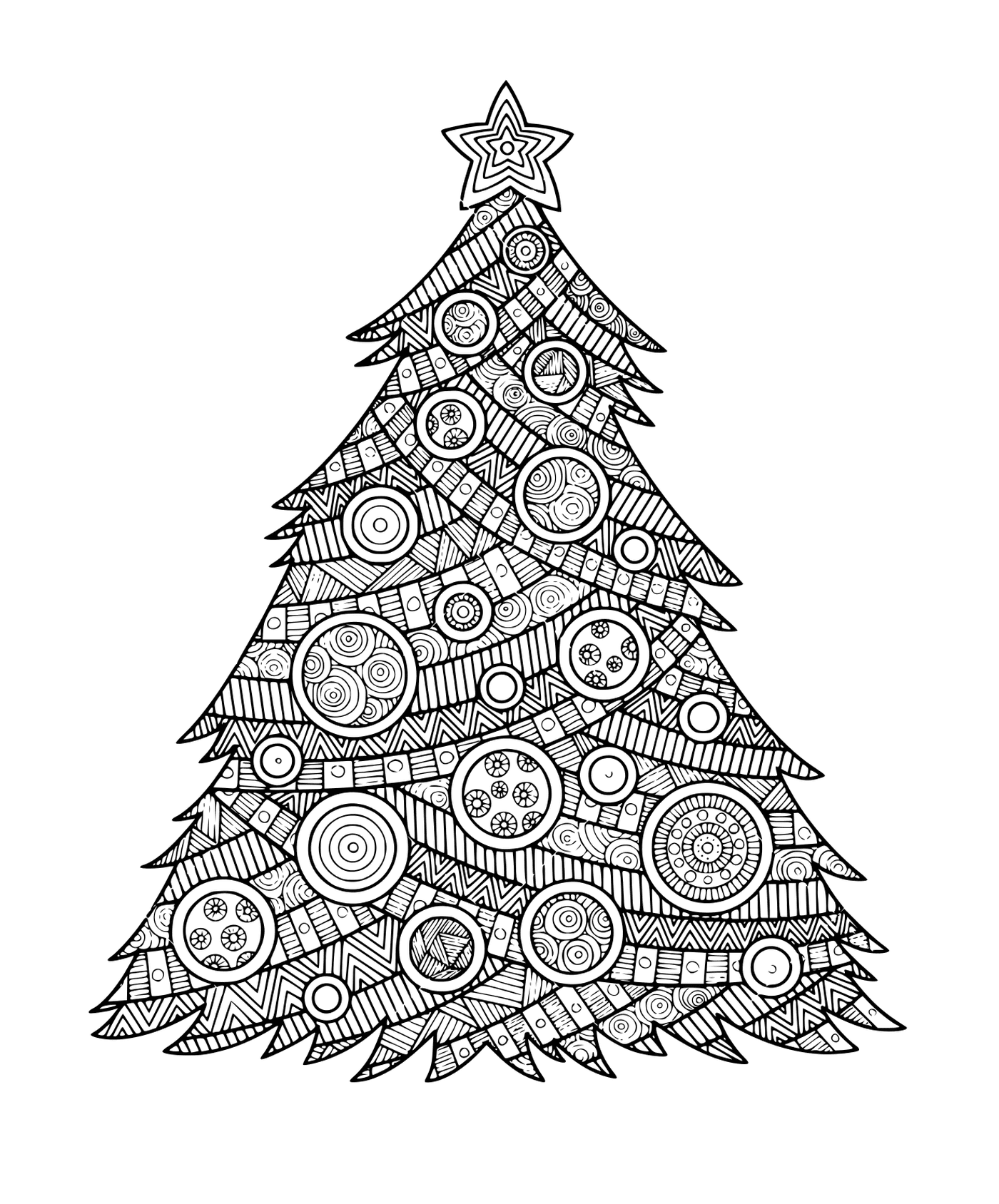  Árvore de Natal Mandala para adultos com bolas 