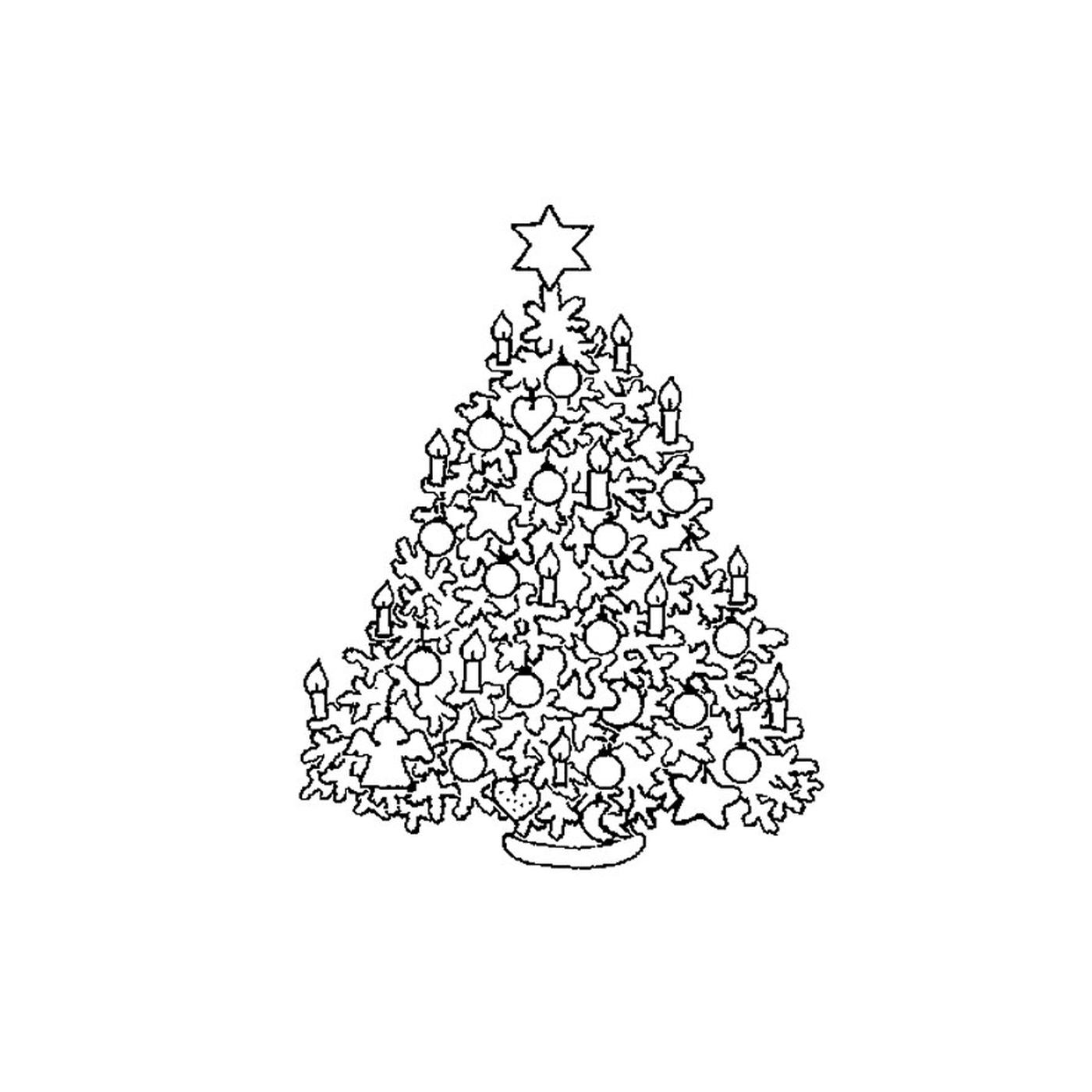  एक क्रिसमस का पेड़ जो तारों से बना है 