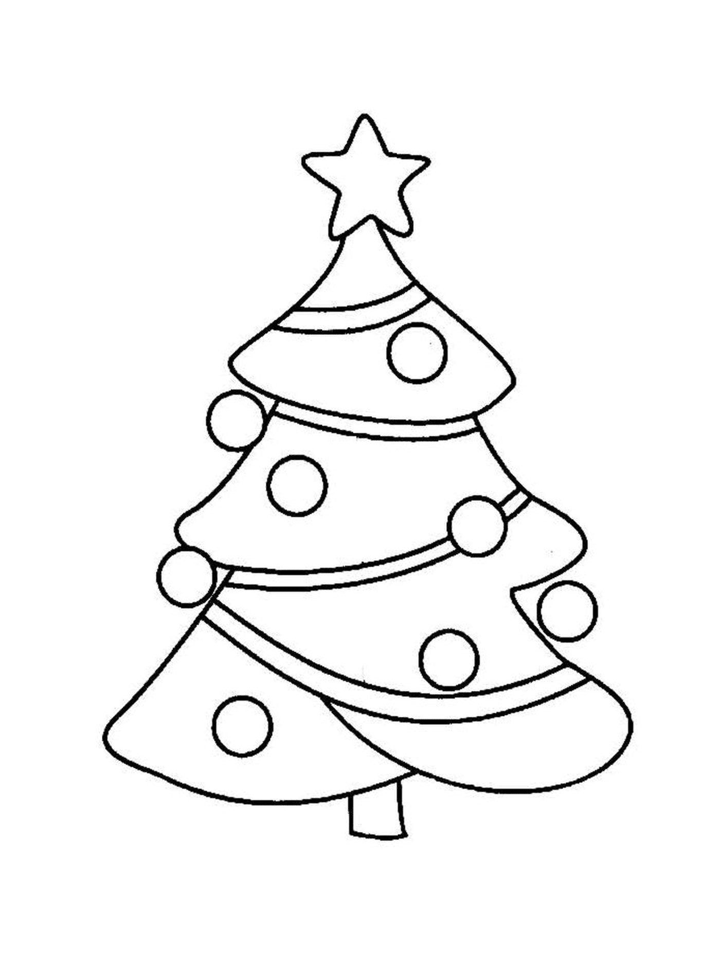  Uma árvore de Natal com uma estrela no topo 