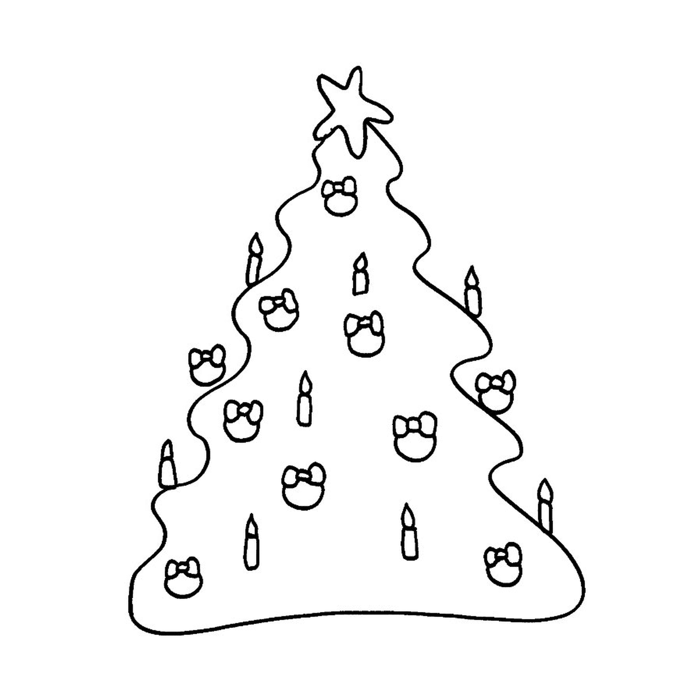  圣诞树和蜡烛 