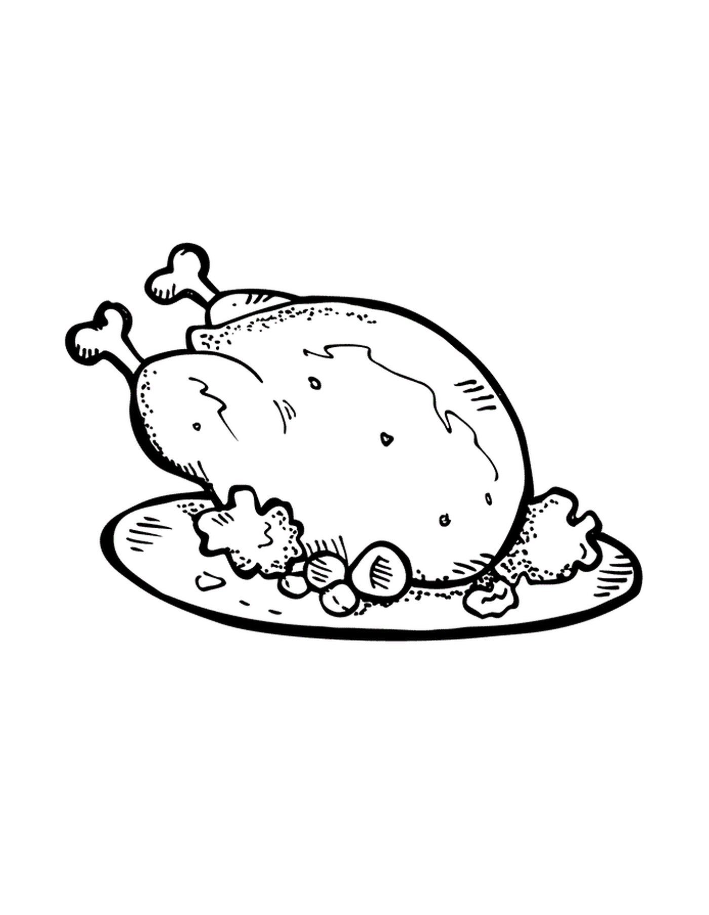  Uma galinha em um prato 