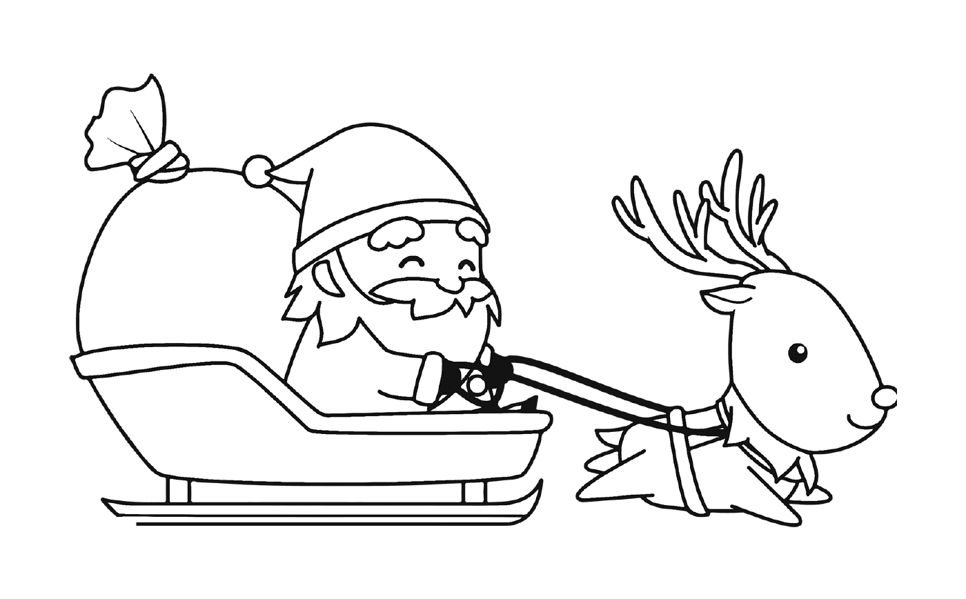Papai Noel em seu caminho para distribuir os presentes