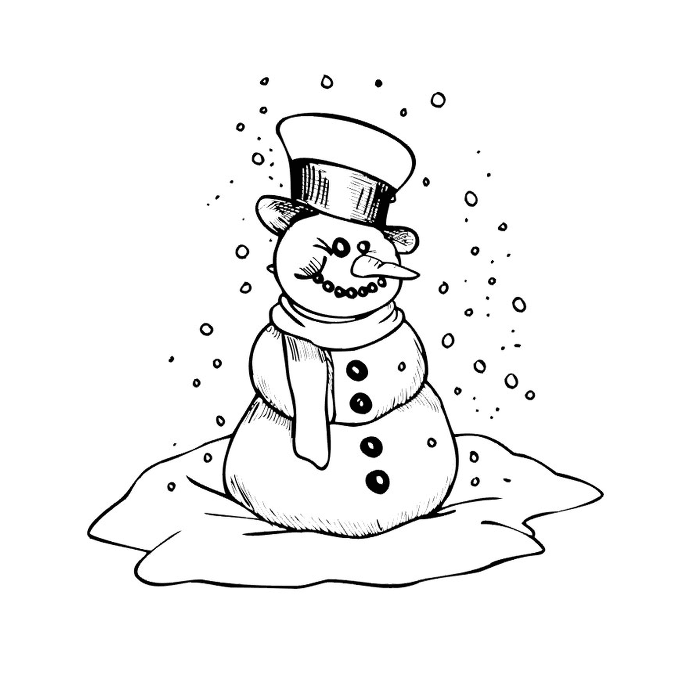  雪人微笑的雪人 