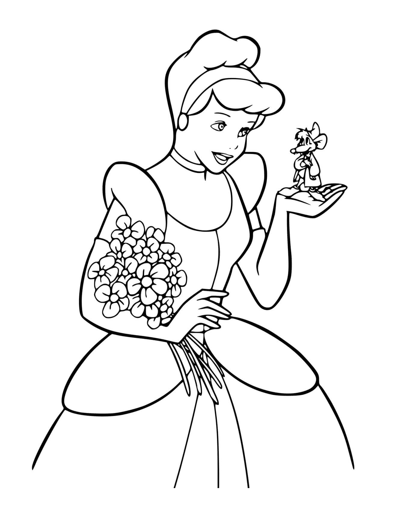  一个女人拿着鲜花 