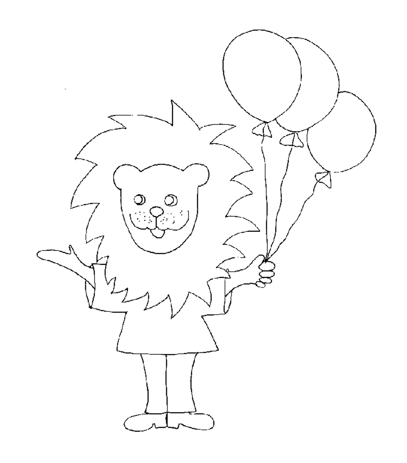  Uma criança vestida de leão para o carnaval 