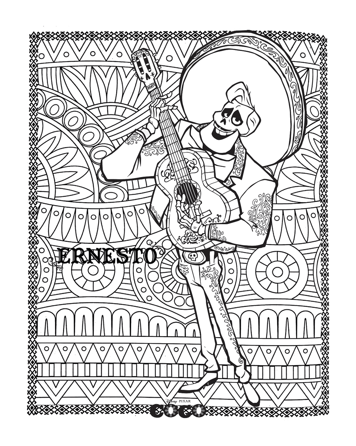  Ernesto, 成人曼达拉背景 在迪士尼的可可 