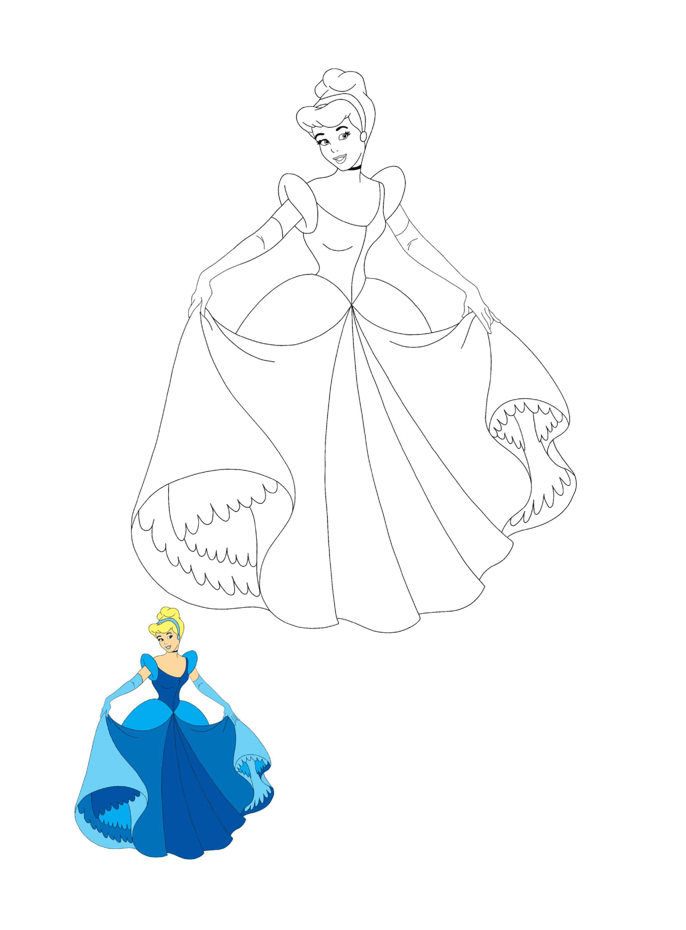  Princesa Disney Cinderela para colorir 