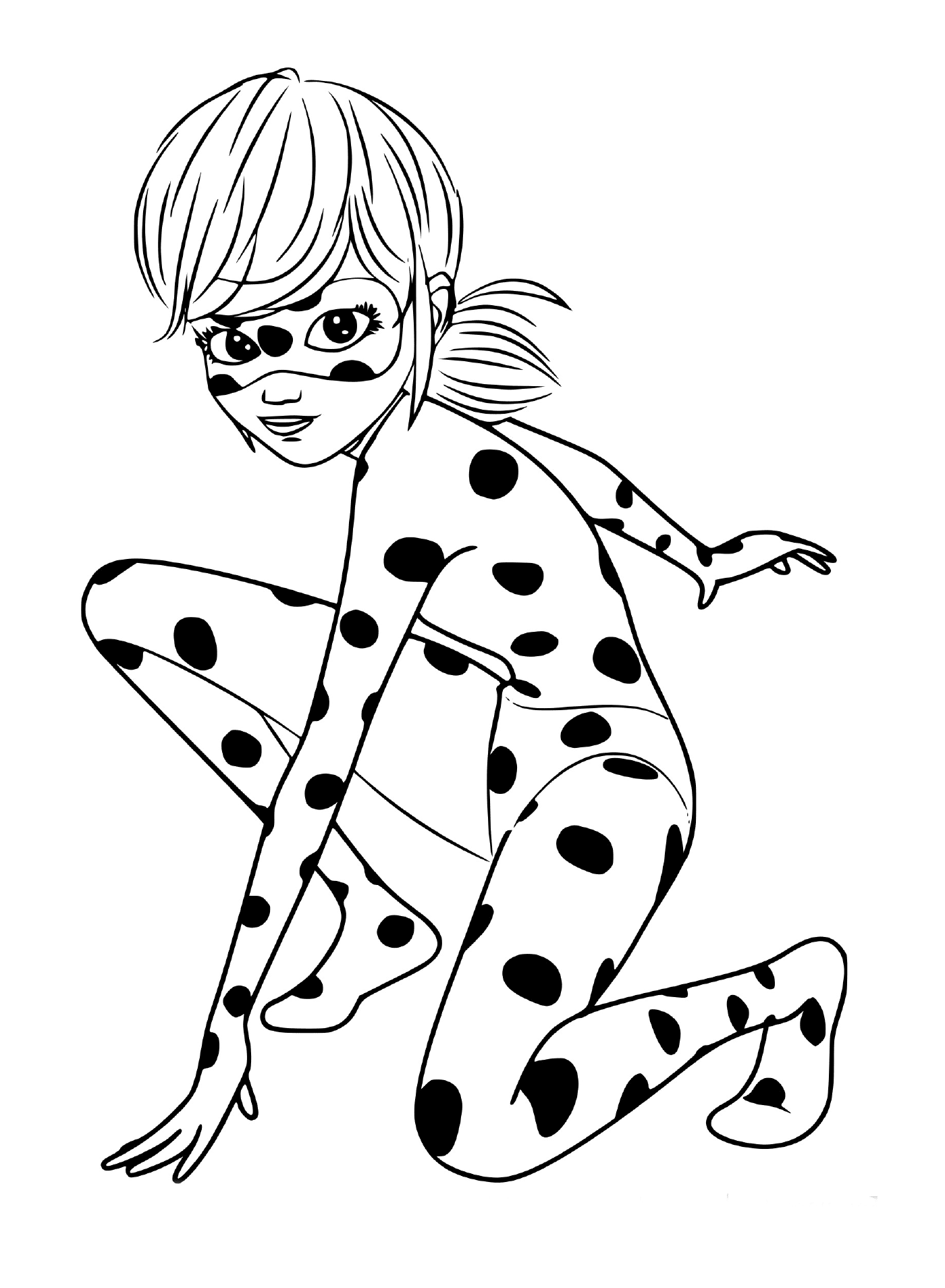  Ladybug Miraculous Cat Preto original para colorir 