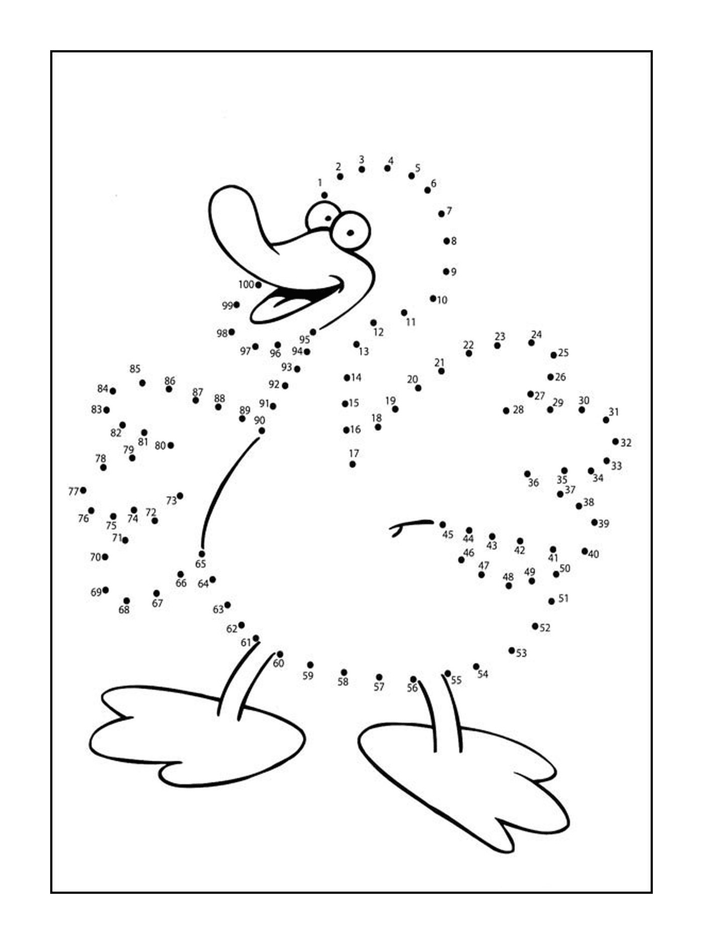  Conjunto de pontos para se conectar com uma avestruz para crianças 