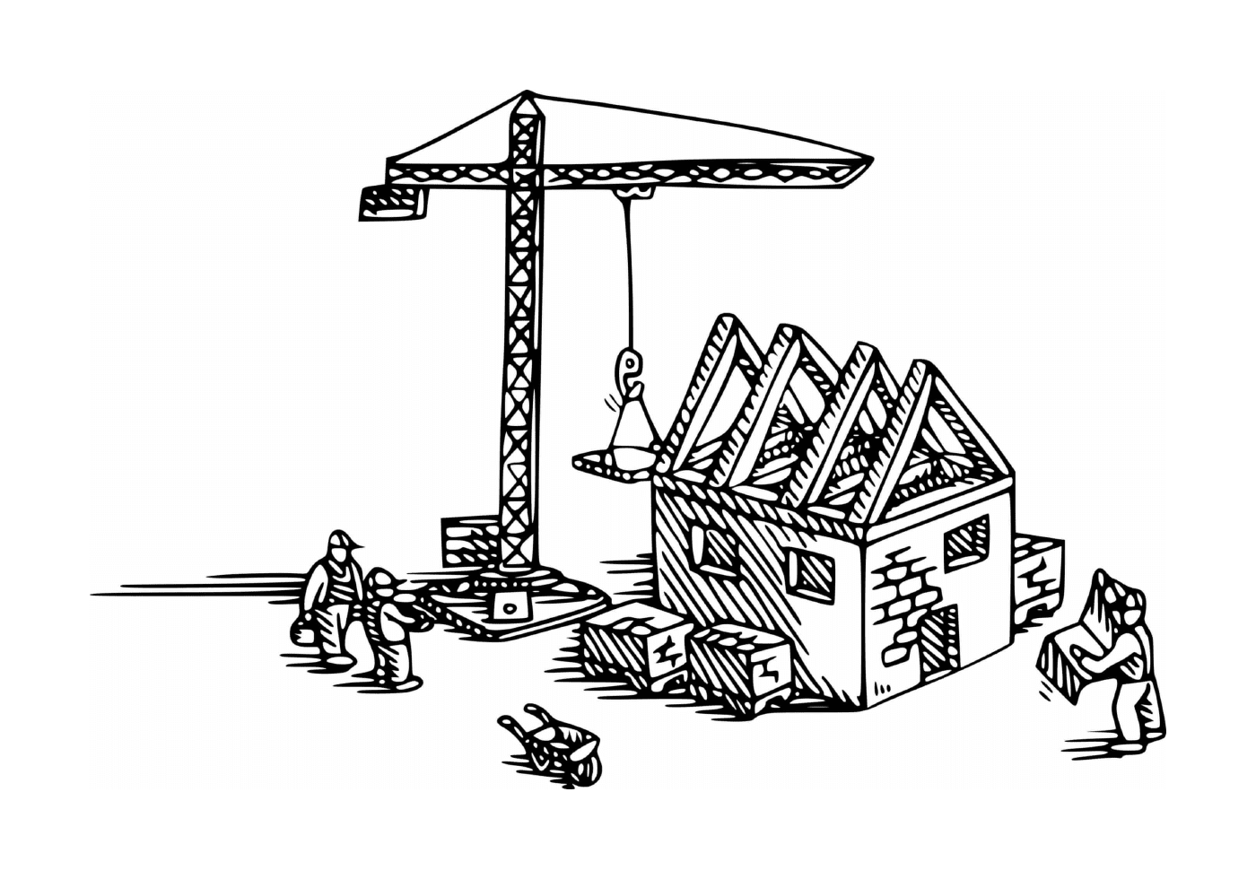  رافعة البناء المستخدمة في بناء منزل 