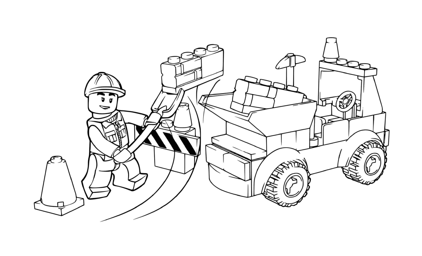  建筑建筑LEGO 配备倾卸卡车的青年LEGO 