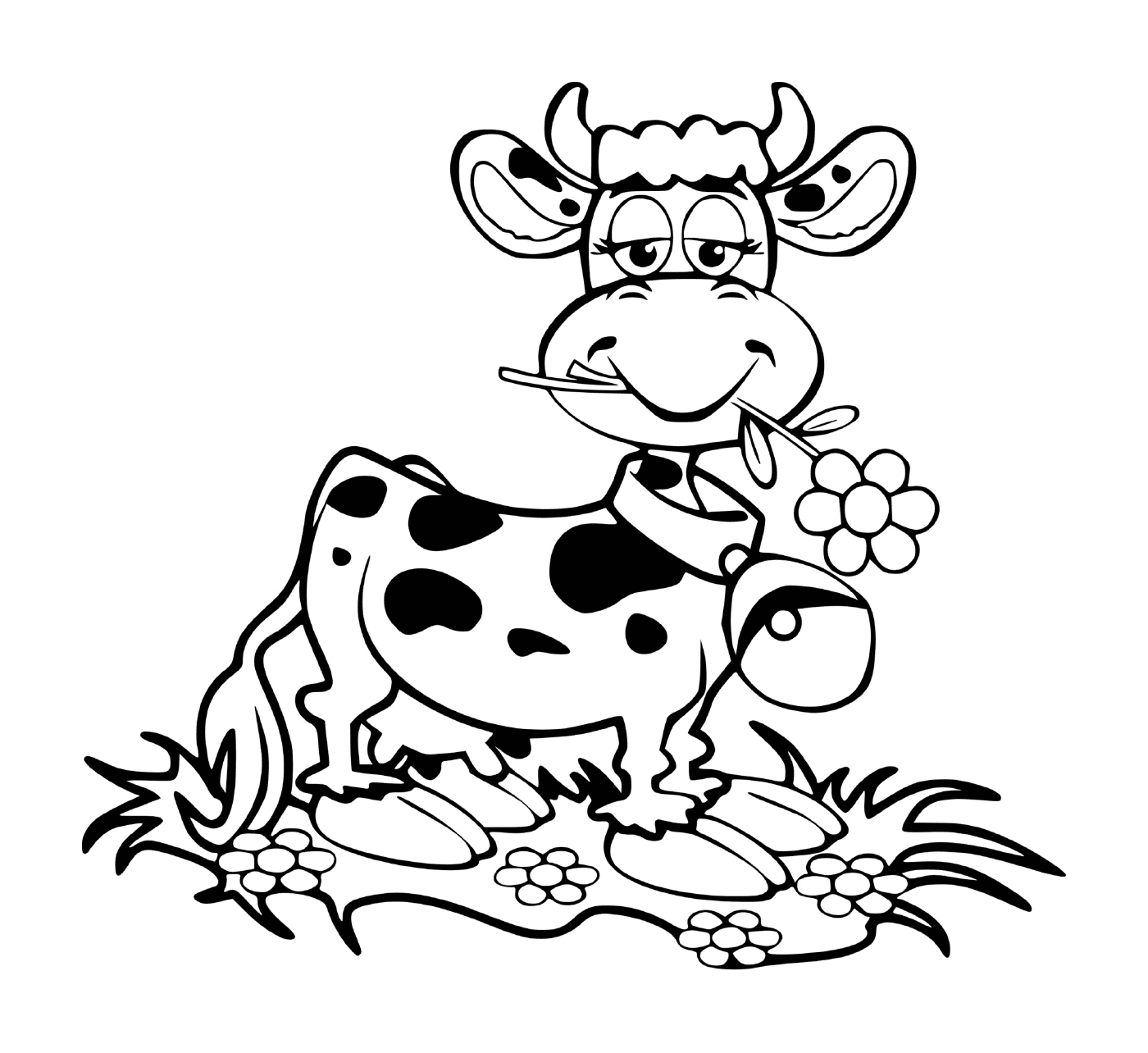  Vaca Rigalot com flor e sino 