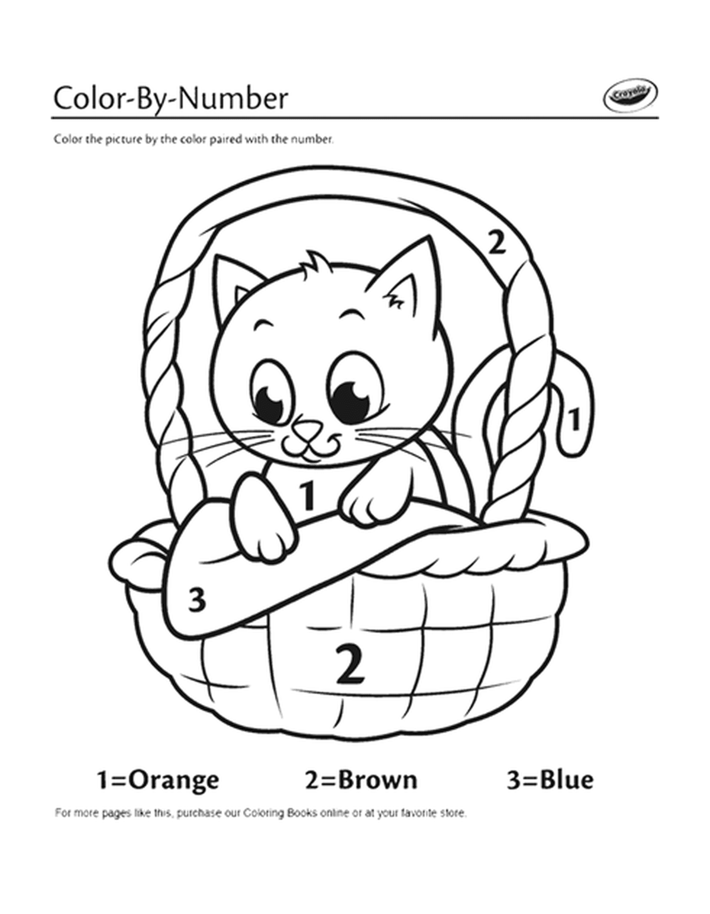  Um gatinho em uma cesta de colorir 