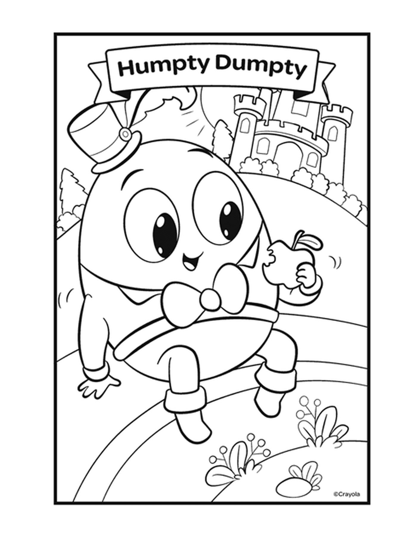  A figura Humpty Dumpty com um personagem em forma de ovo 