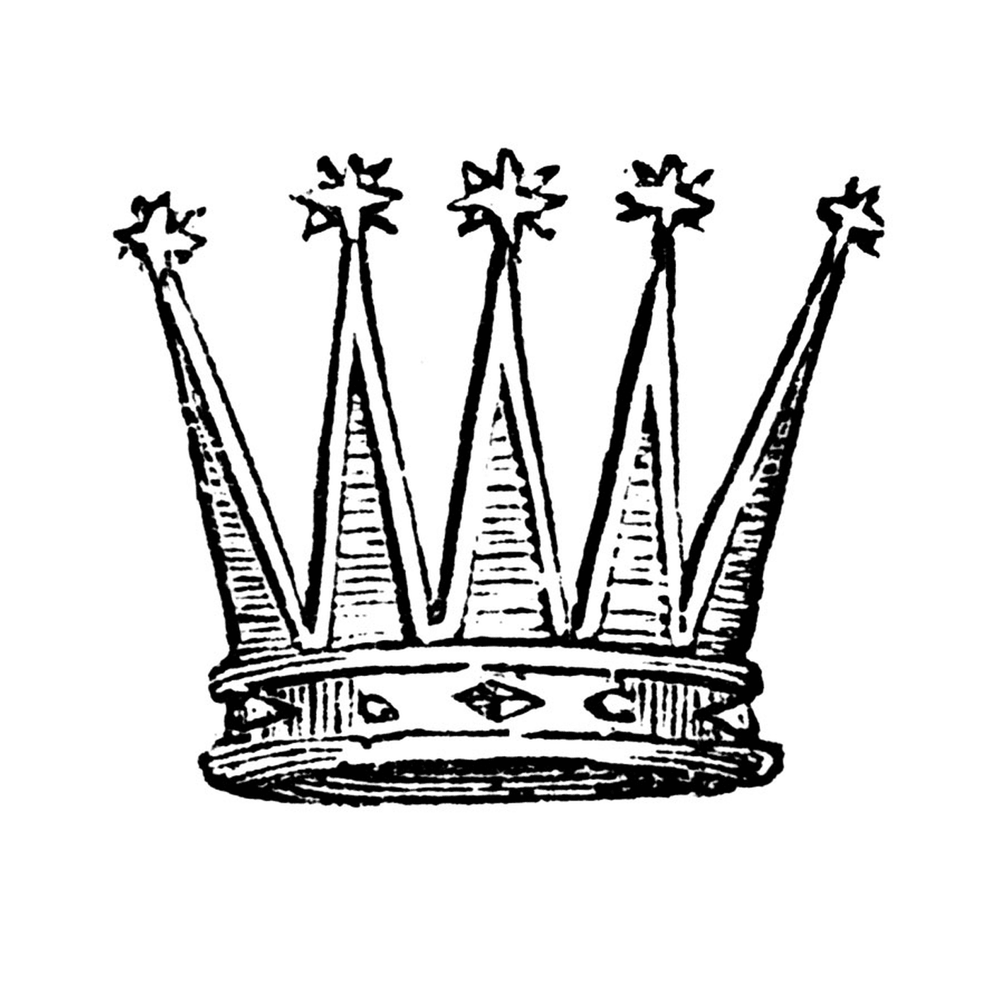  Uma coroa com cinco estrelas 