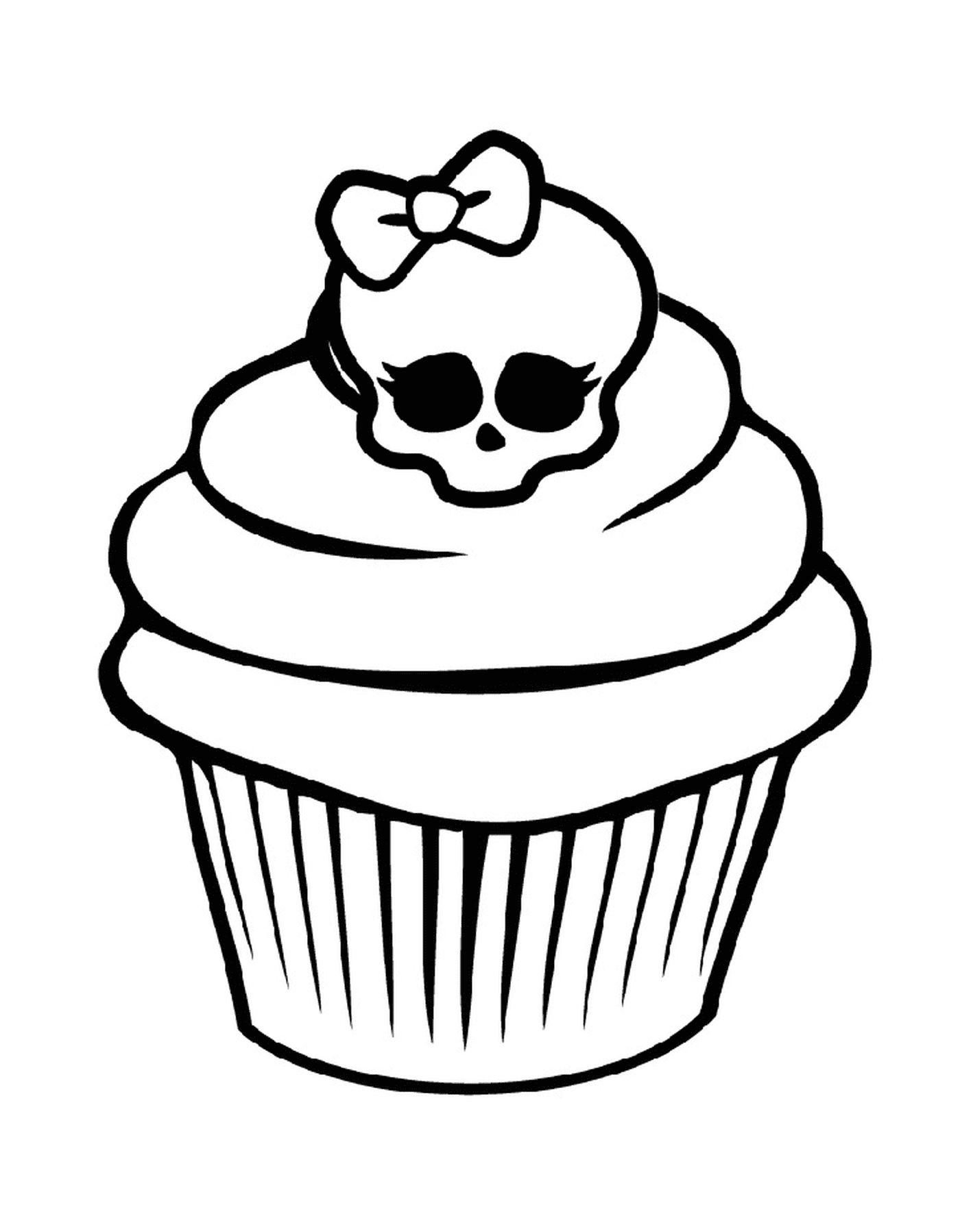  Um cupcake Monster High em forma de crânio 
