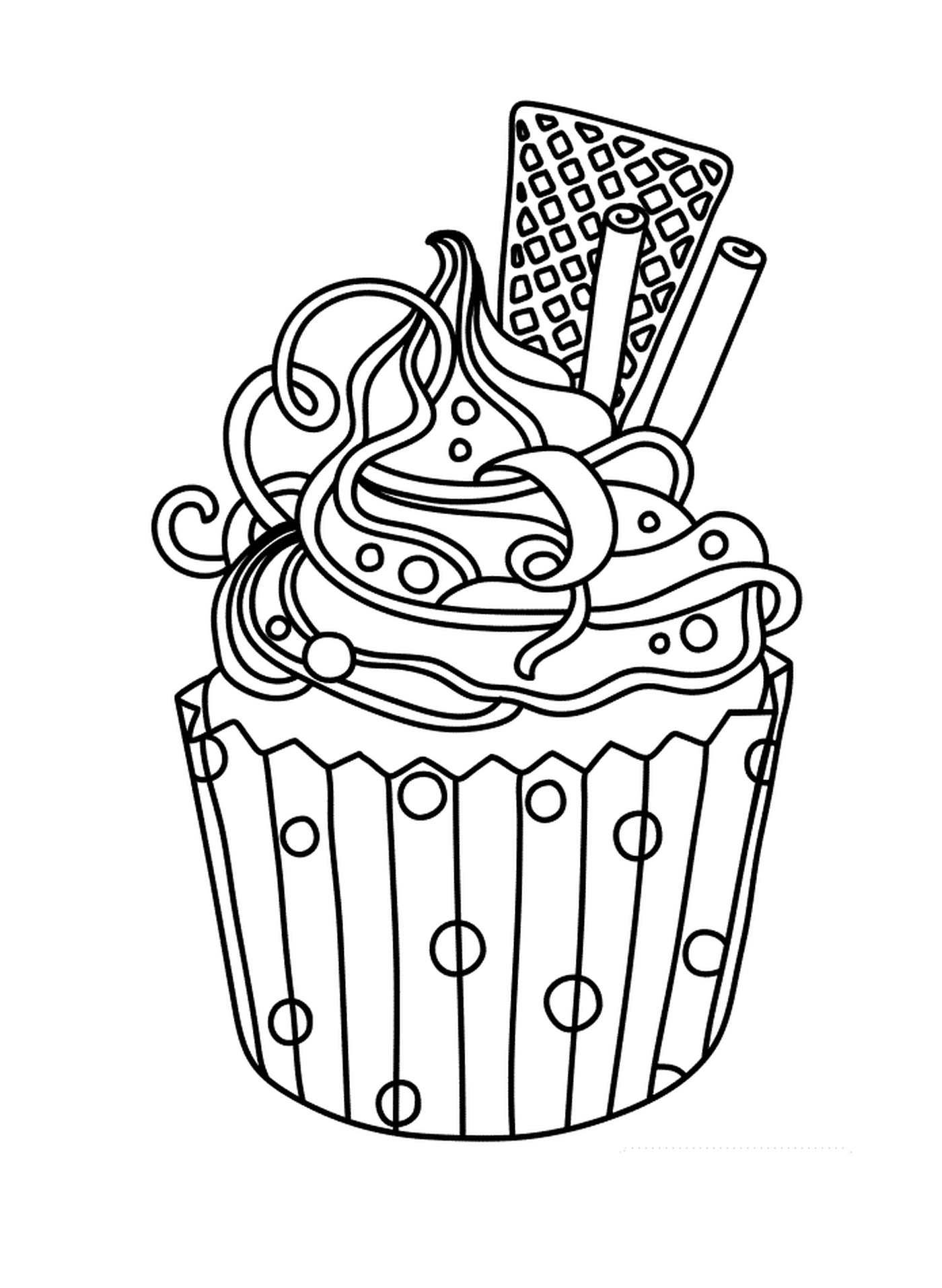  Um cupcake colorido 